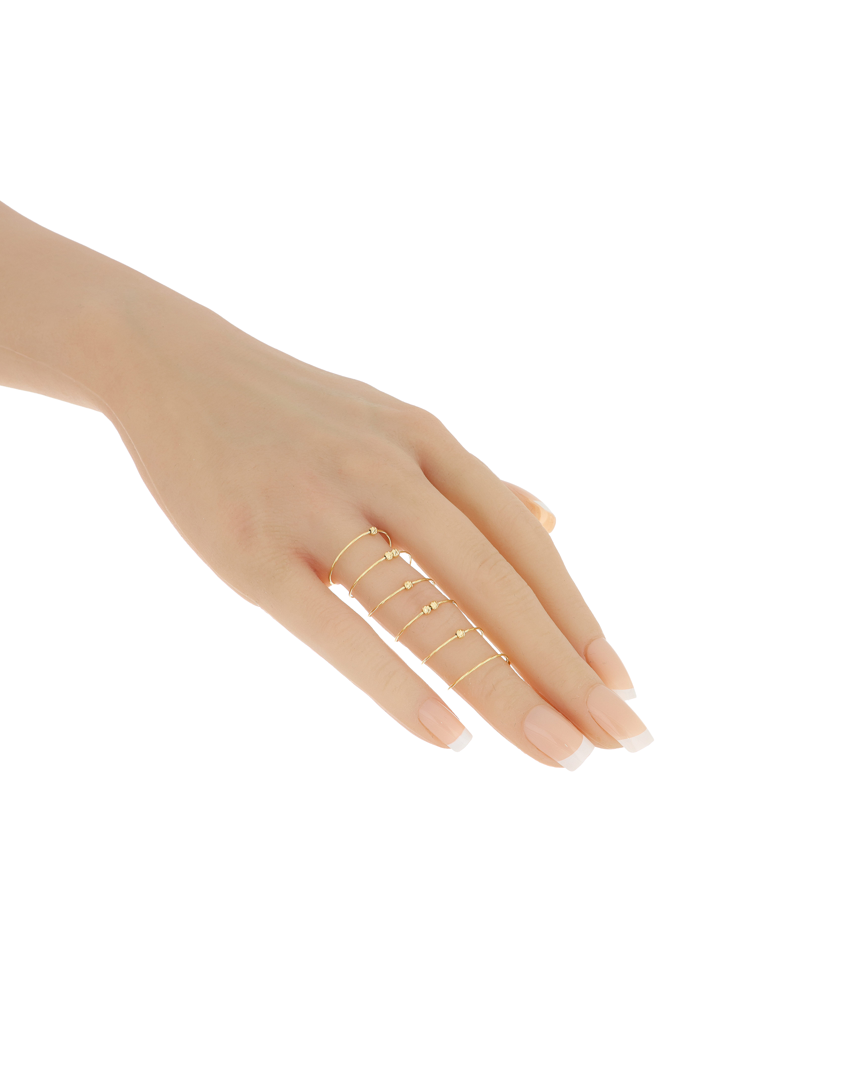 Gold Spiral Bead Wrap Statement Ring