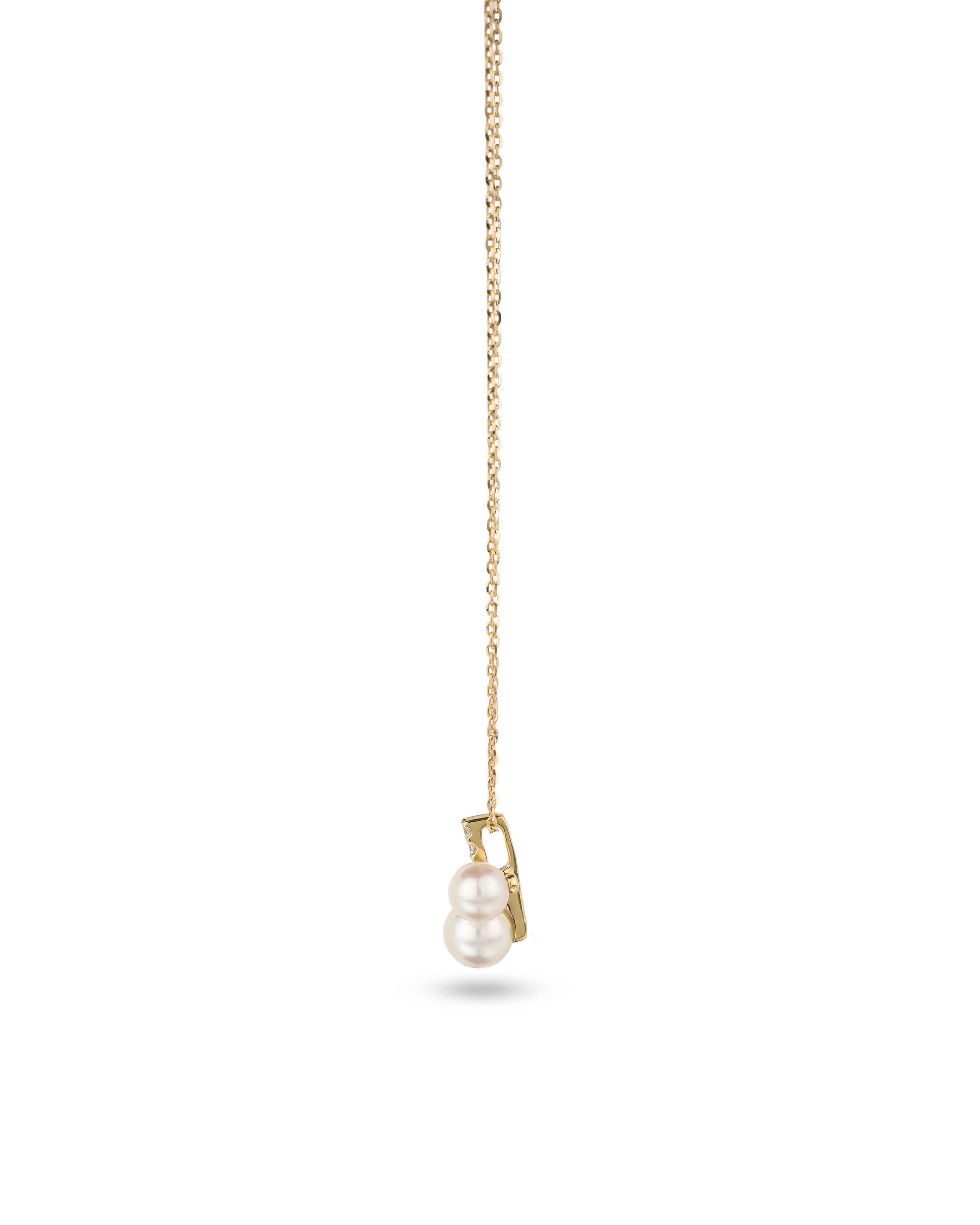 K18 Yellow Gold Akoya Baby Pearl Duo Pendant Necklace