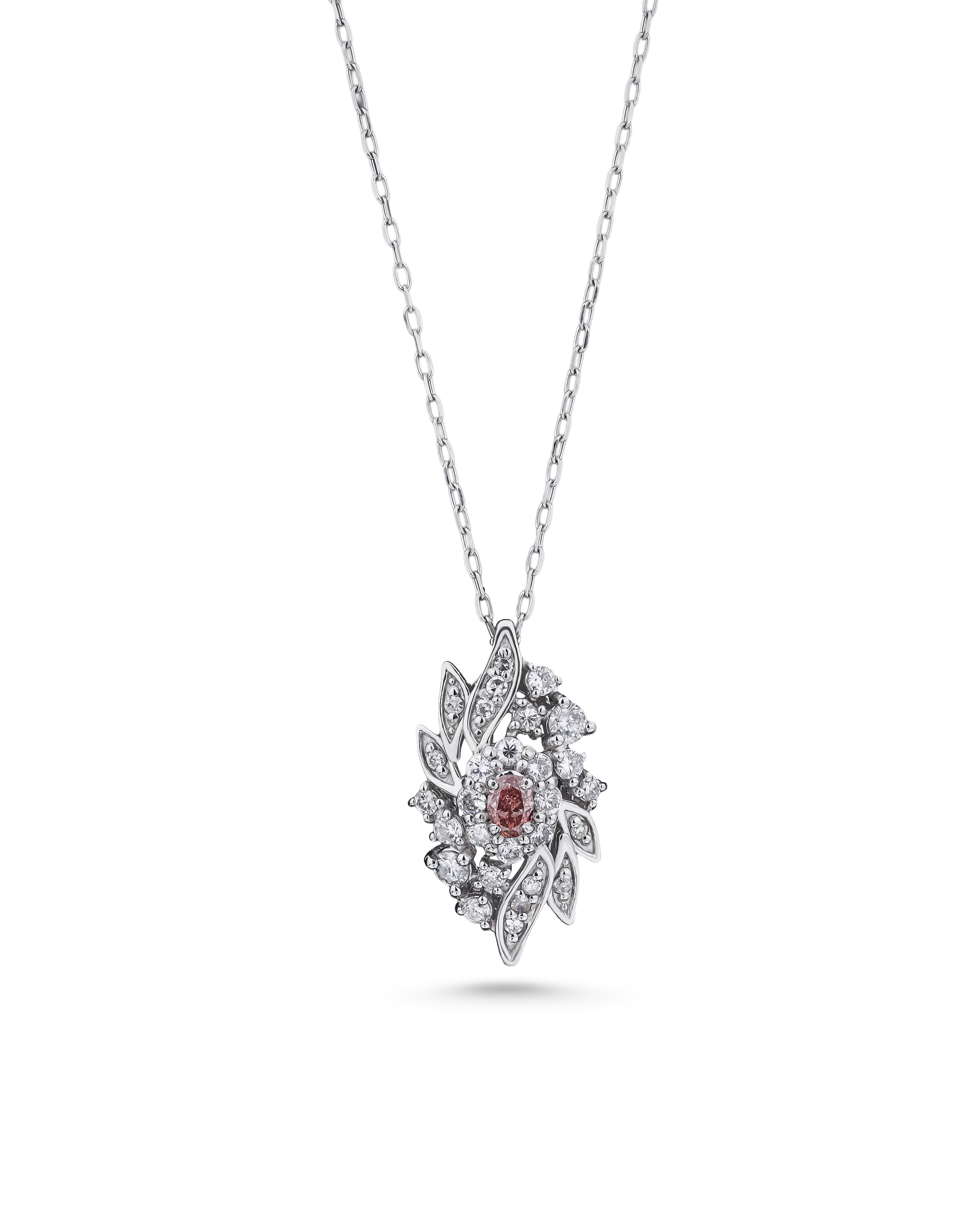 Certified Pink Diamond Floral Pendant
