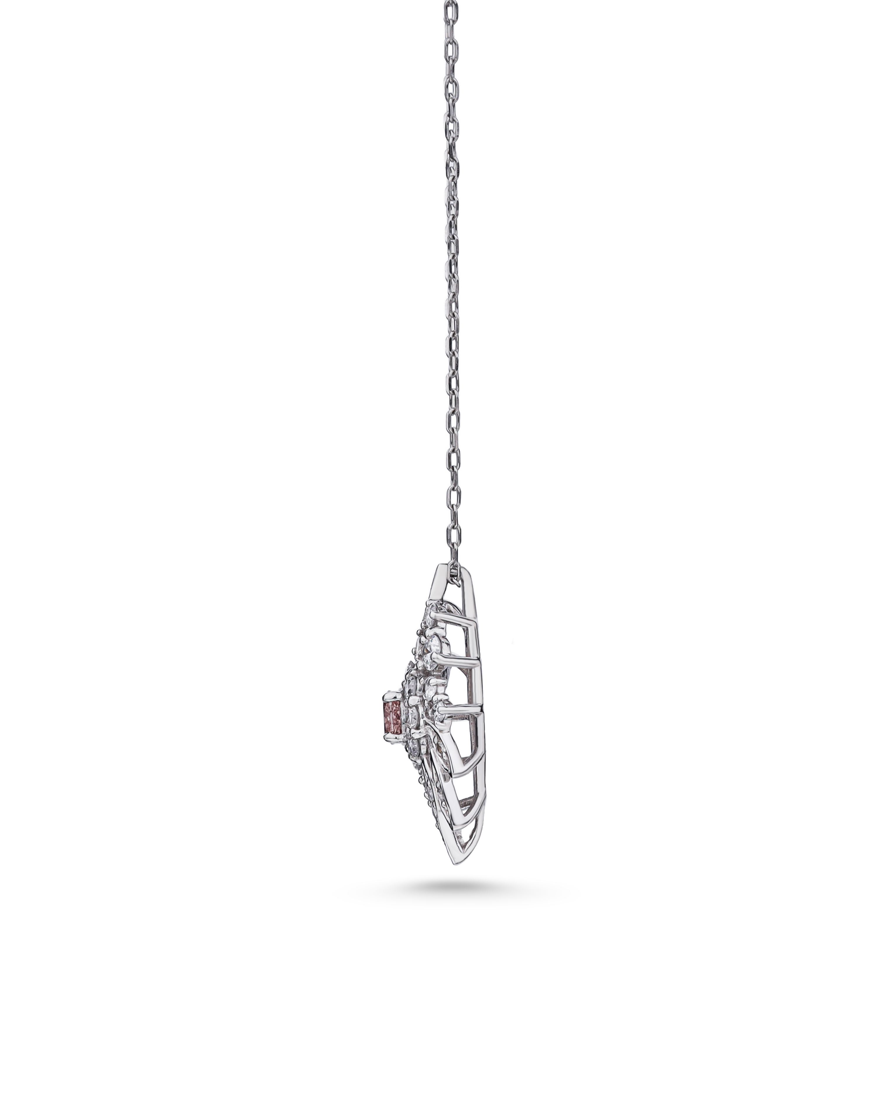 Certified Pink Diamond Floral Pendant