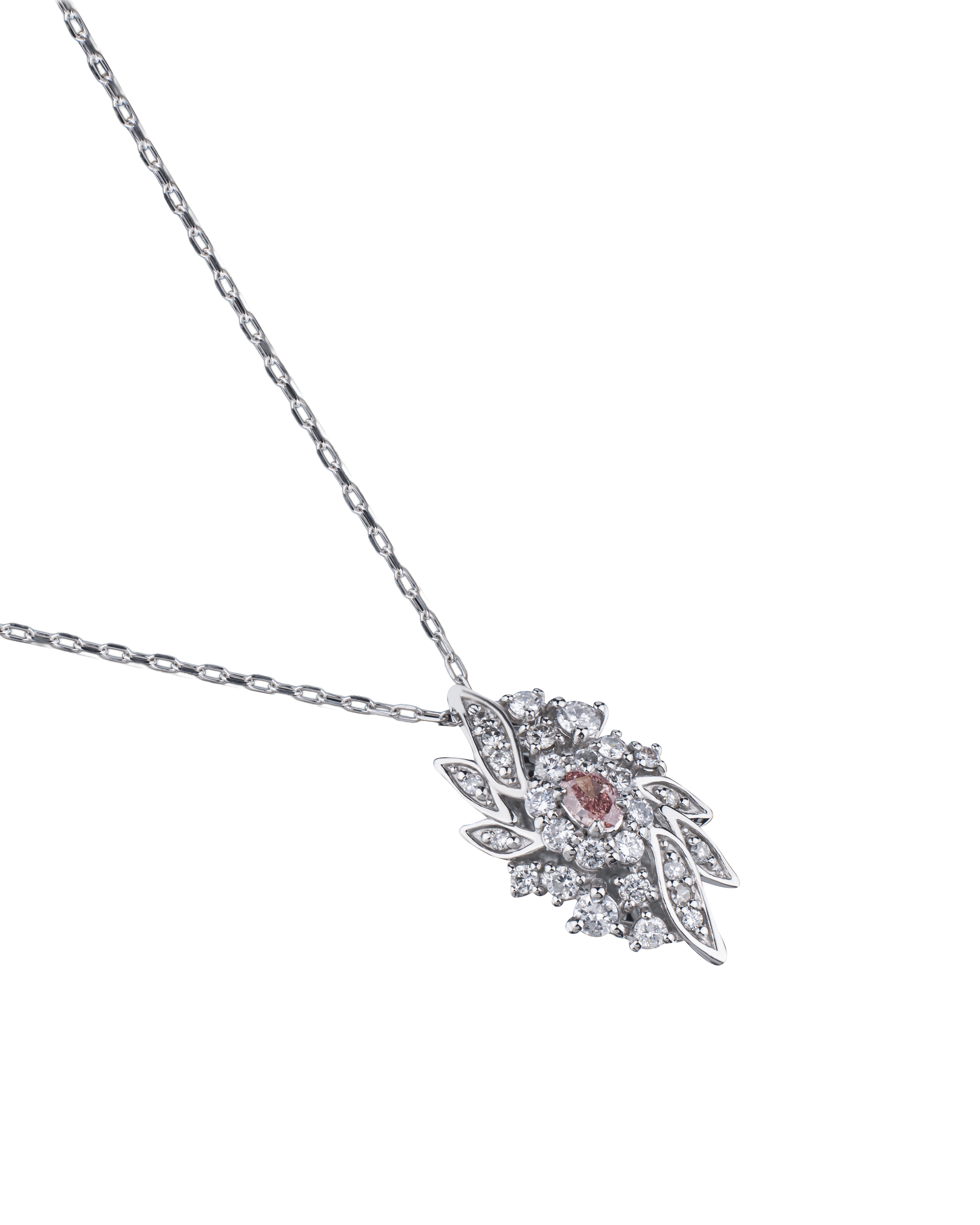 Certified Pink Diamond Floral Pendant