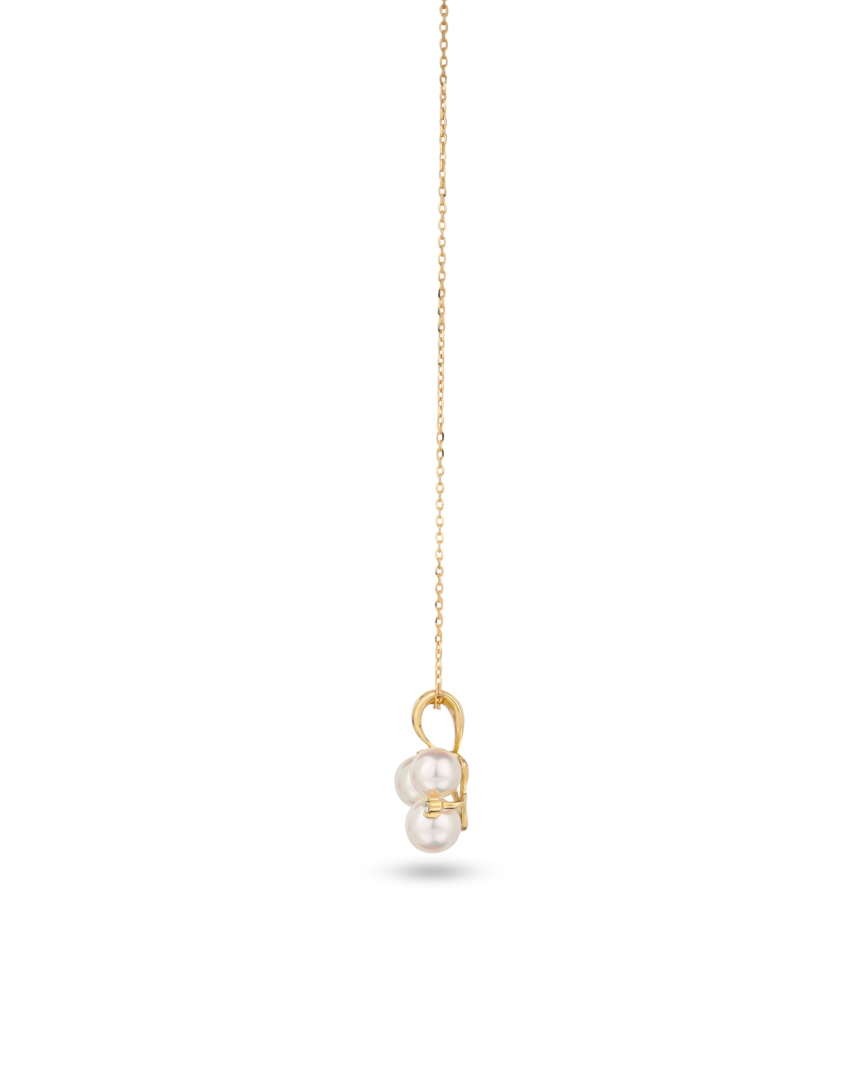 K18 Yellow Gold Akoya Baby Pearl Cluster Necklace 3.65ct