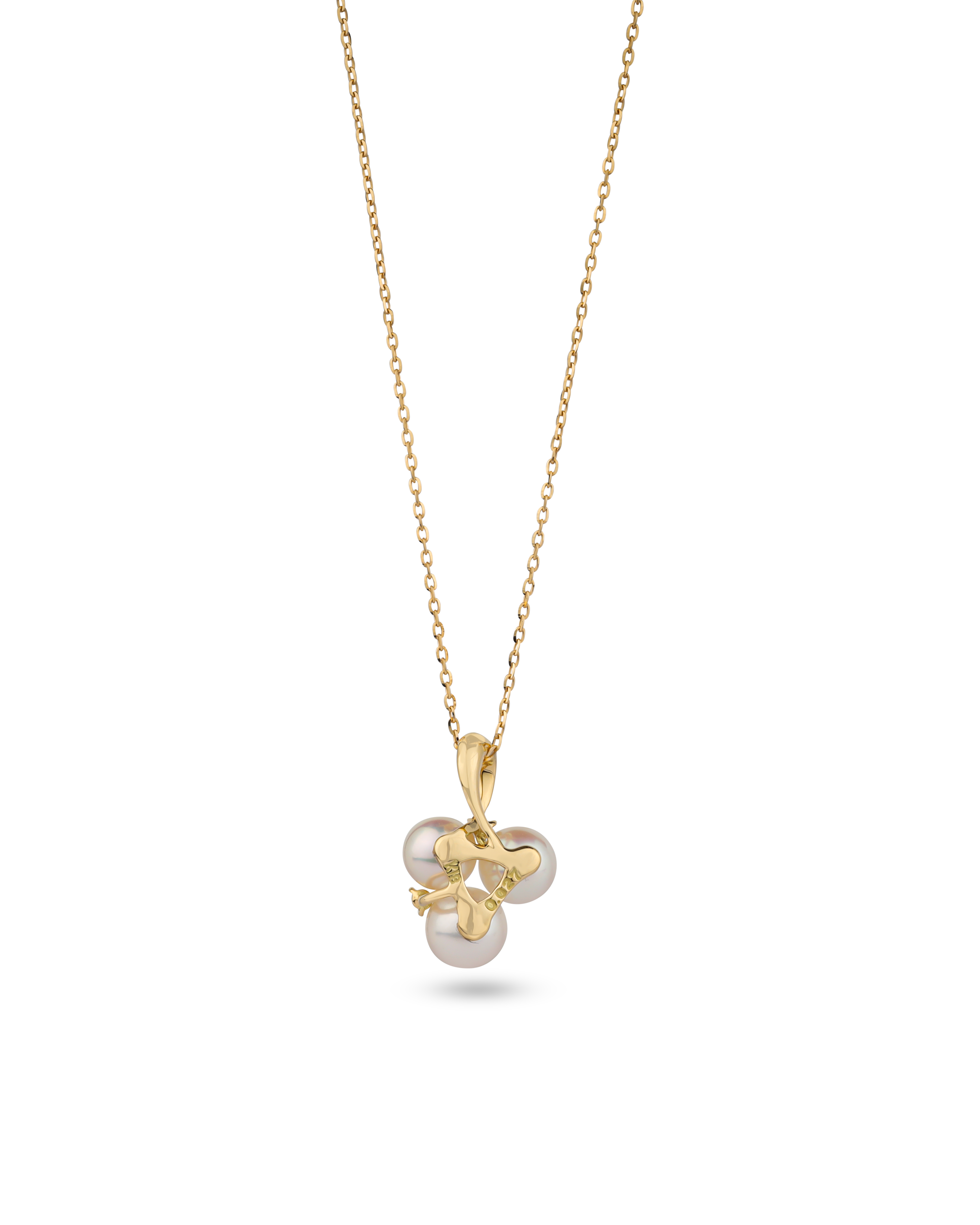 K18 Yellow Gold Akoya Baby Pearl Cluster Necklace 3.65ct