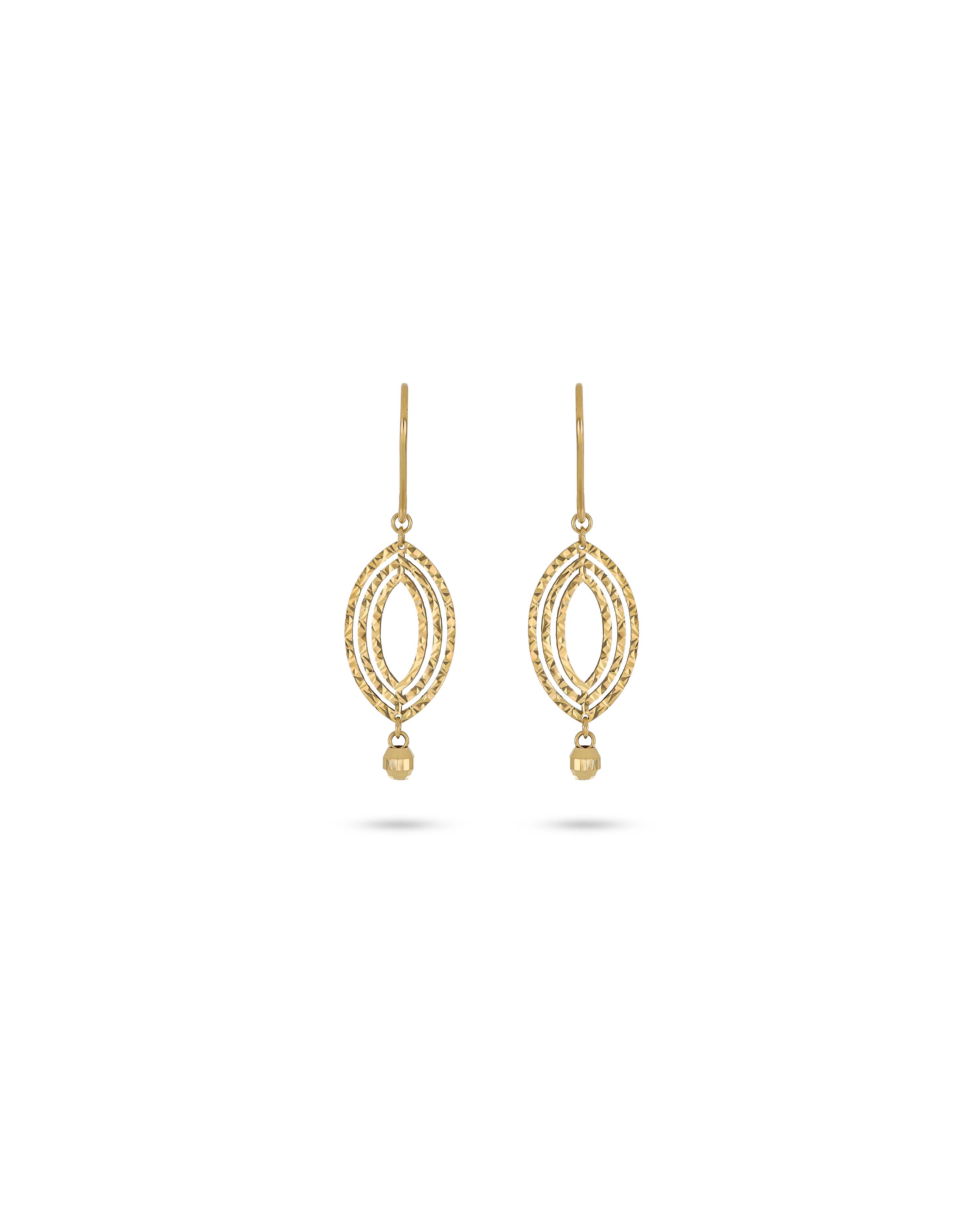 Textured Drop Earrings in 18k Yellow Gold