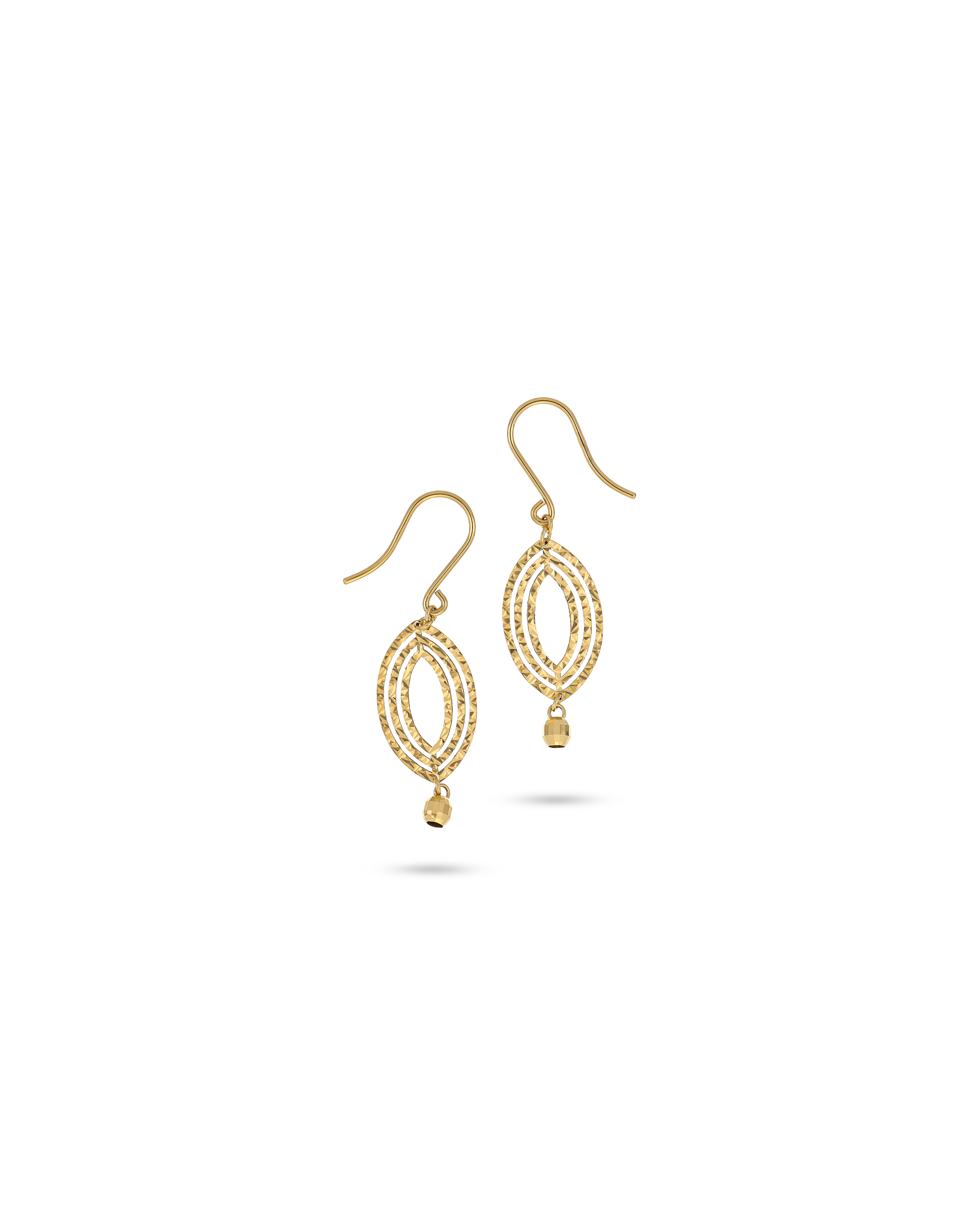Textured Drop Earrings in 18k Yellow Gold