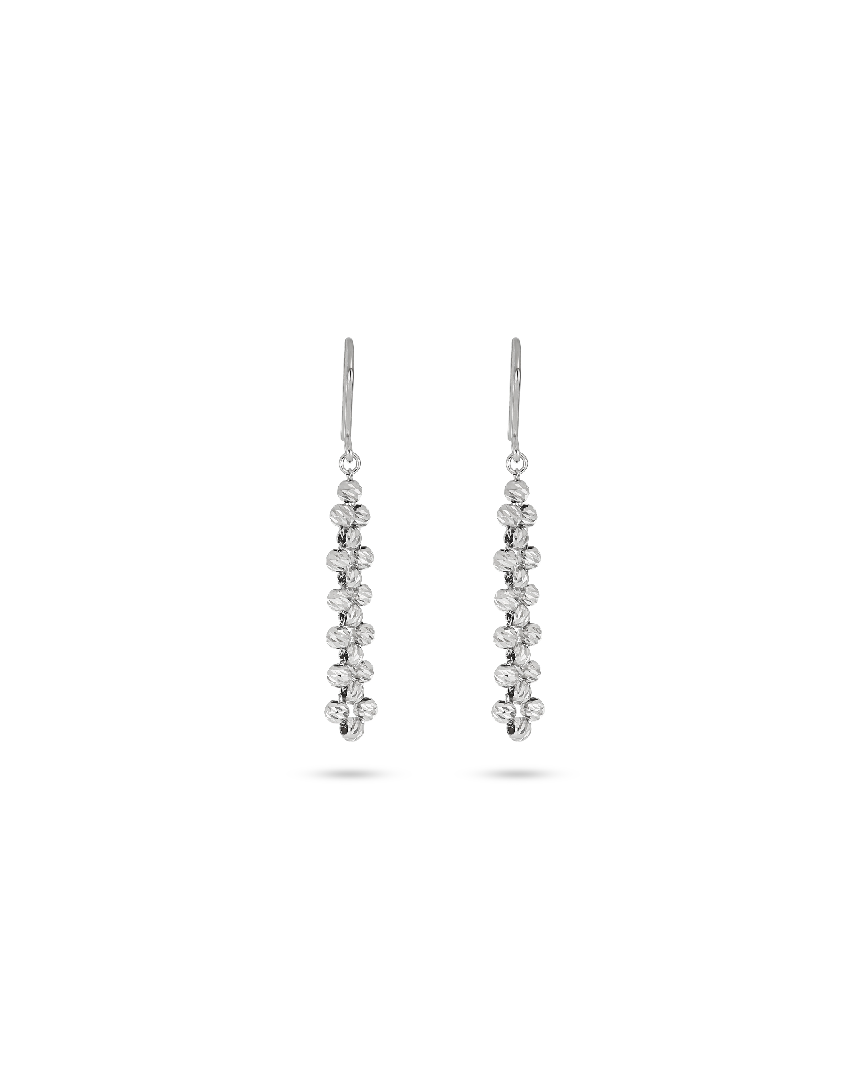 White Gold Cluster Drop Earring