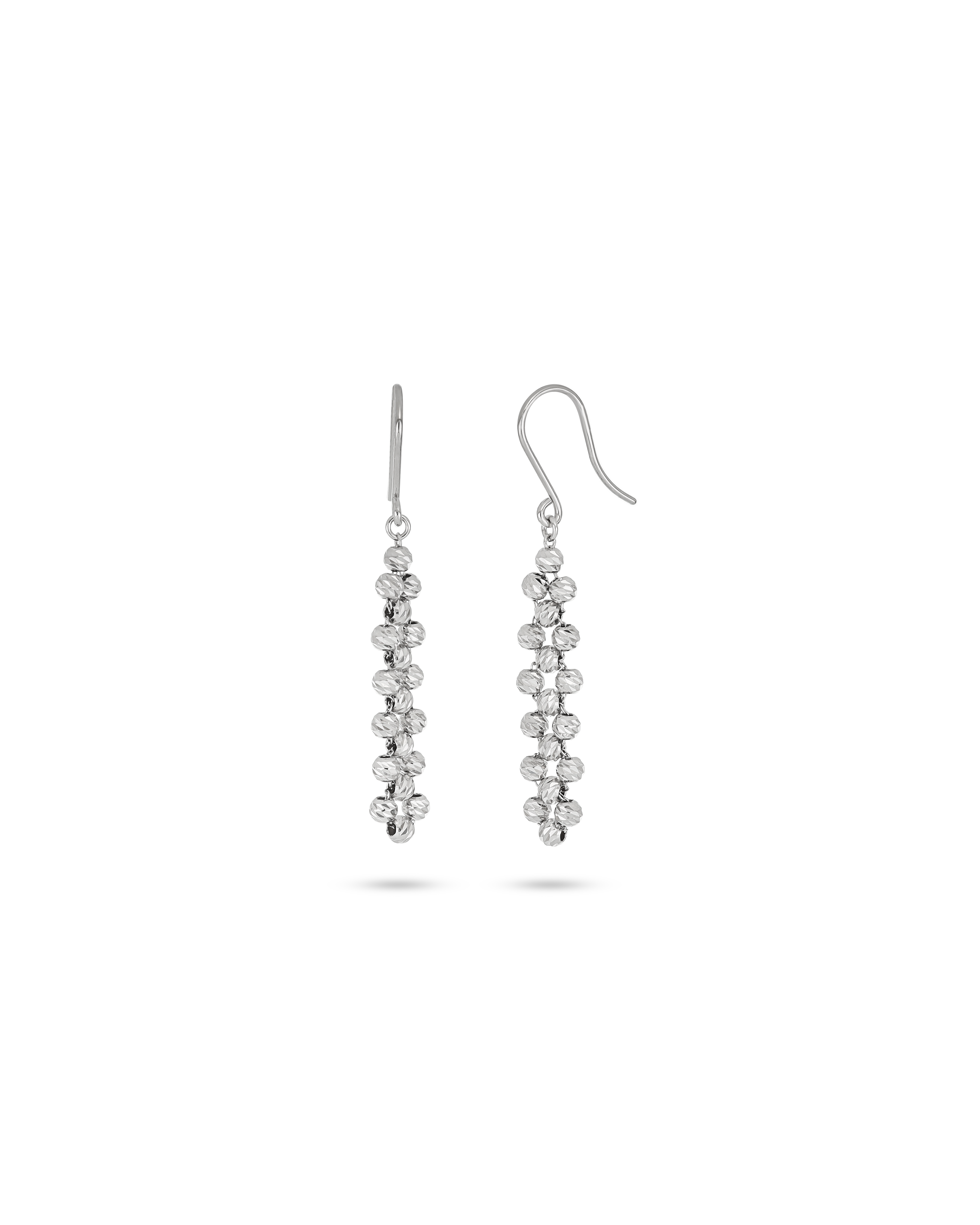  White Gold Cluster Drop Earring