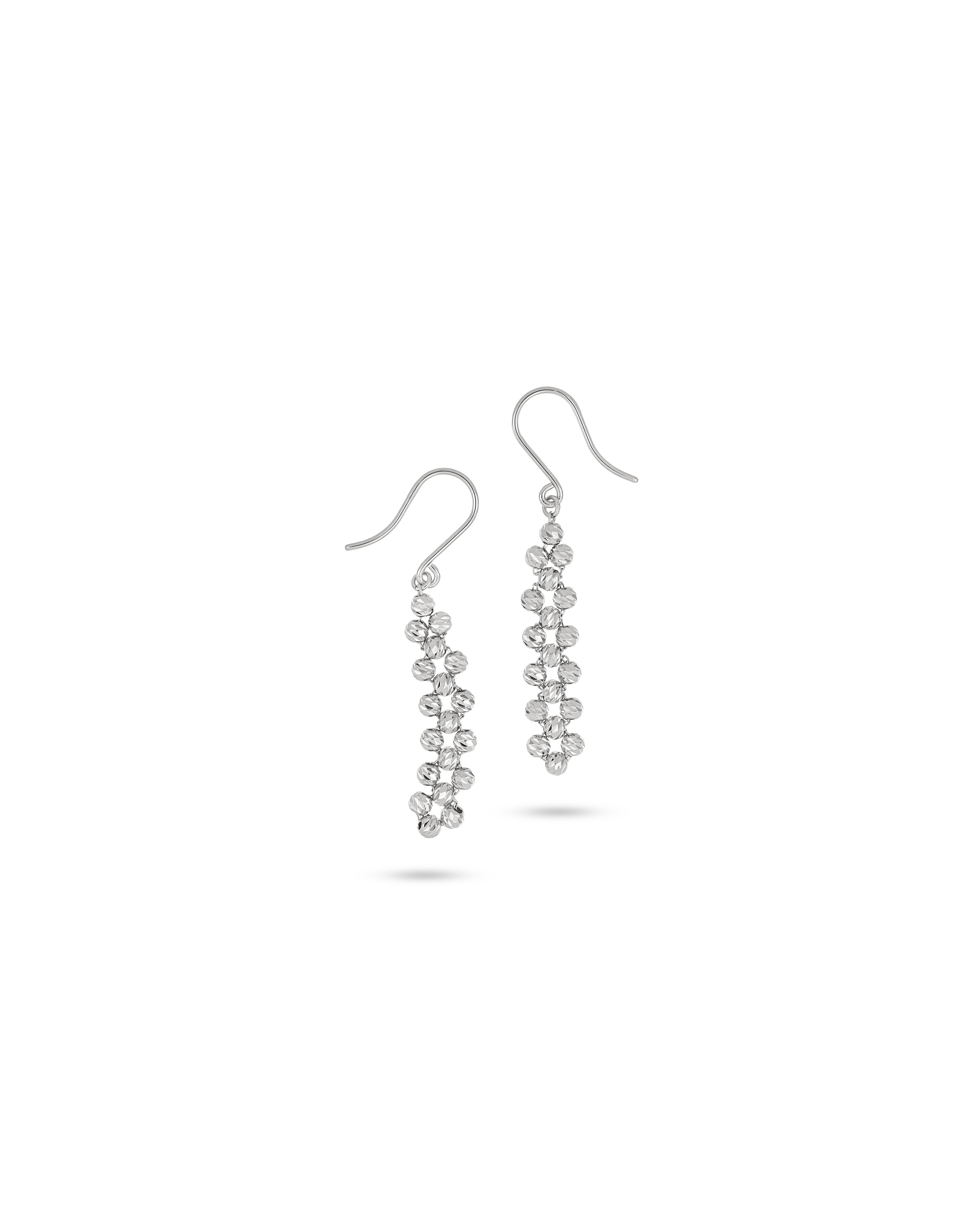  White Gold Cluster Drop Earring