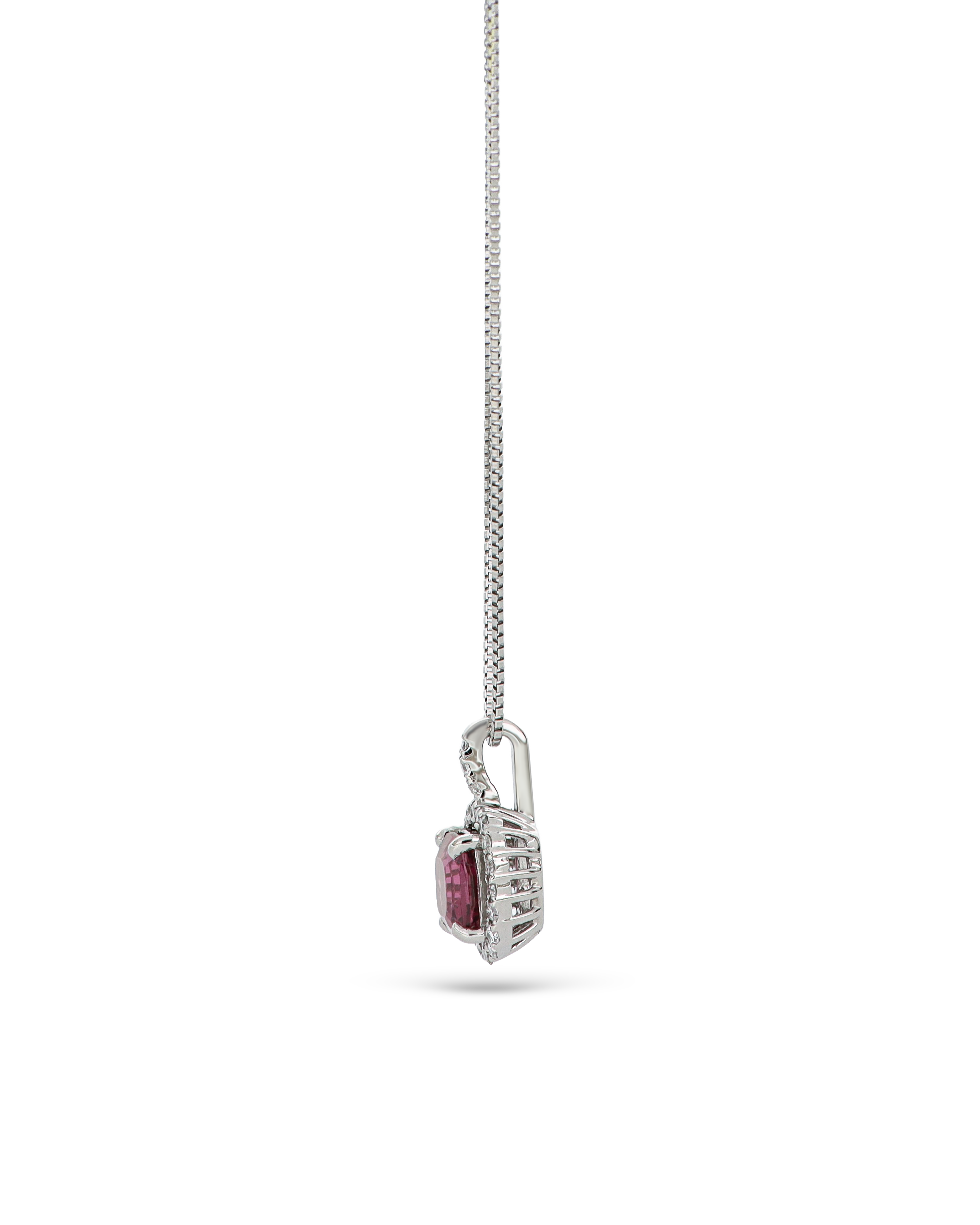 Platinum Grape Garnet Pendant Necklace - Deep Color Elegance