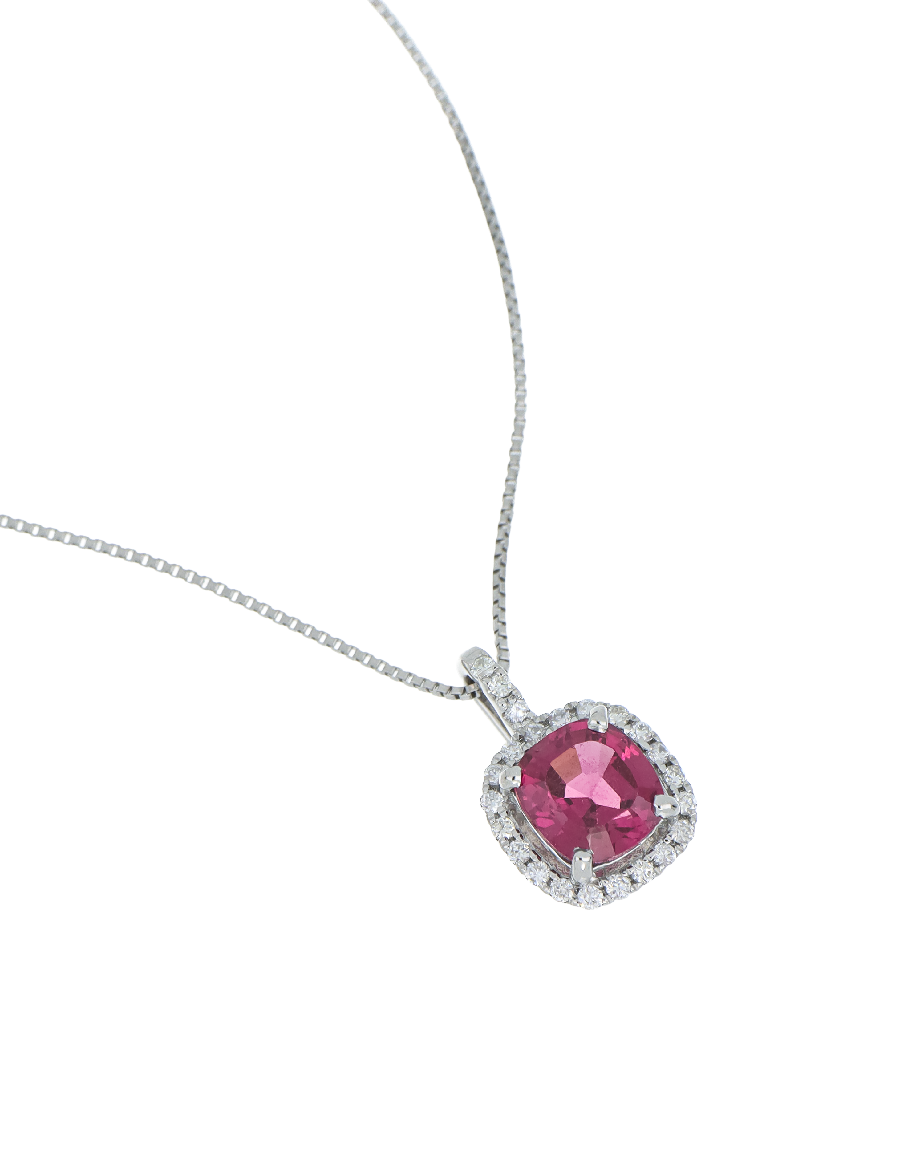 Platinum Grape Garnet Pendant Necklace - Deep Color Elegance