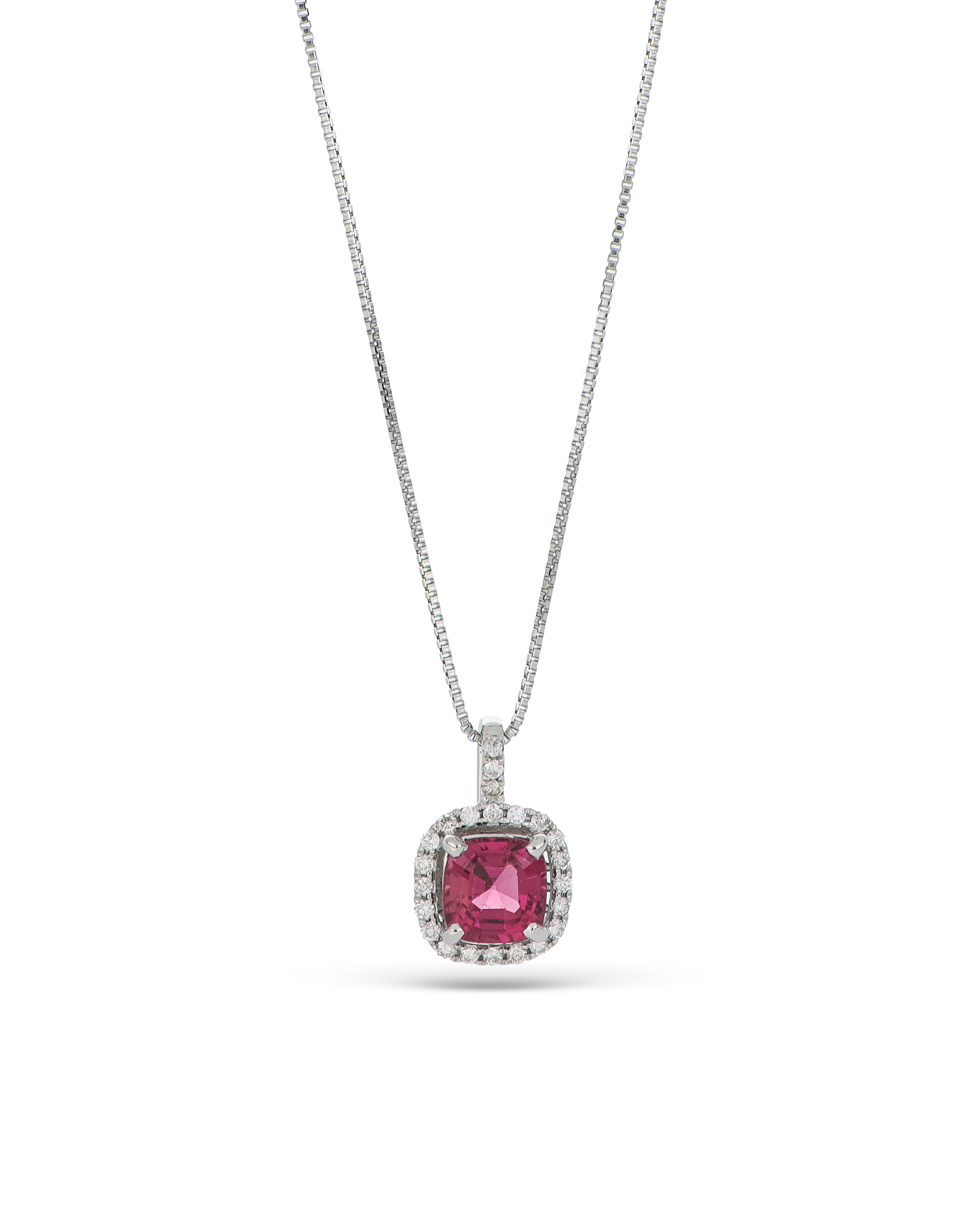 Platinum Grape Garnet Pendant Necklace - Deep Color Elegance