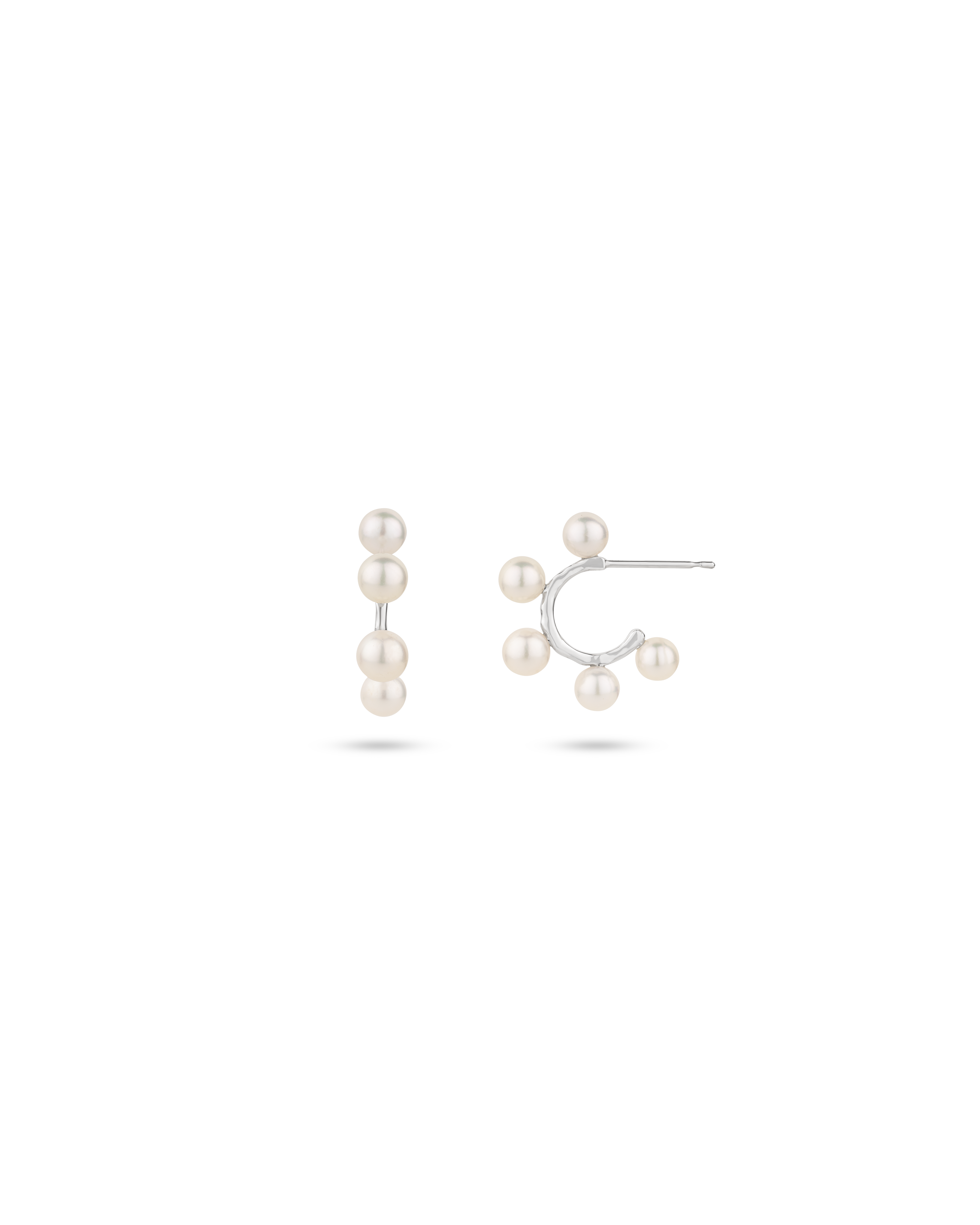 Platinum Akoya Pearl Drop Earrings with 7.6 carats