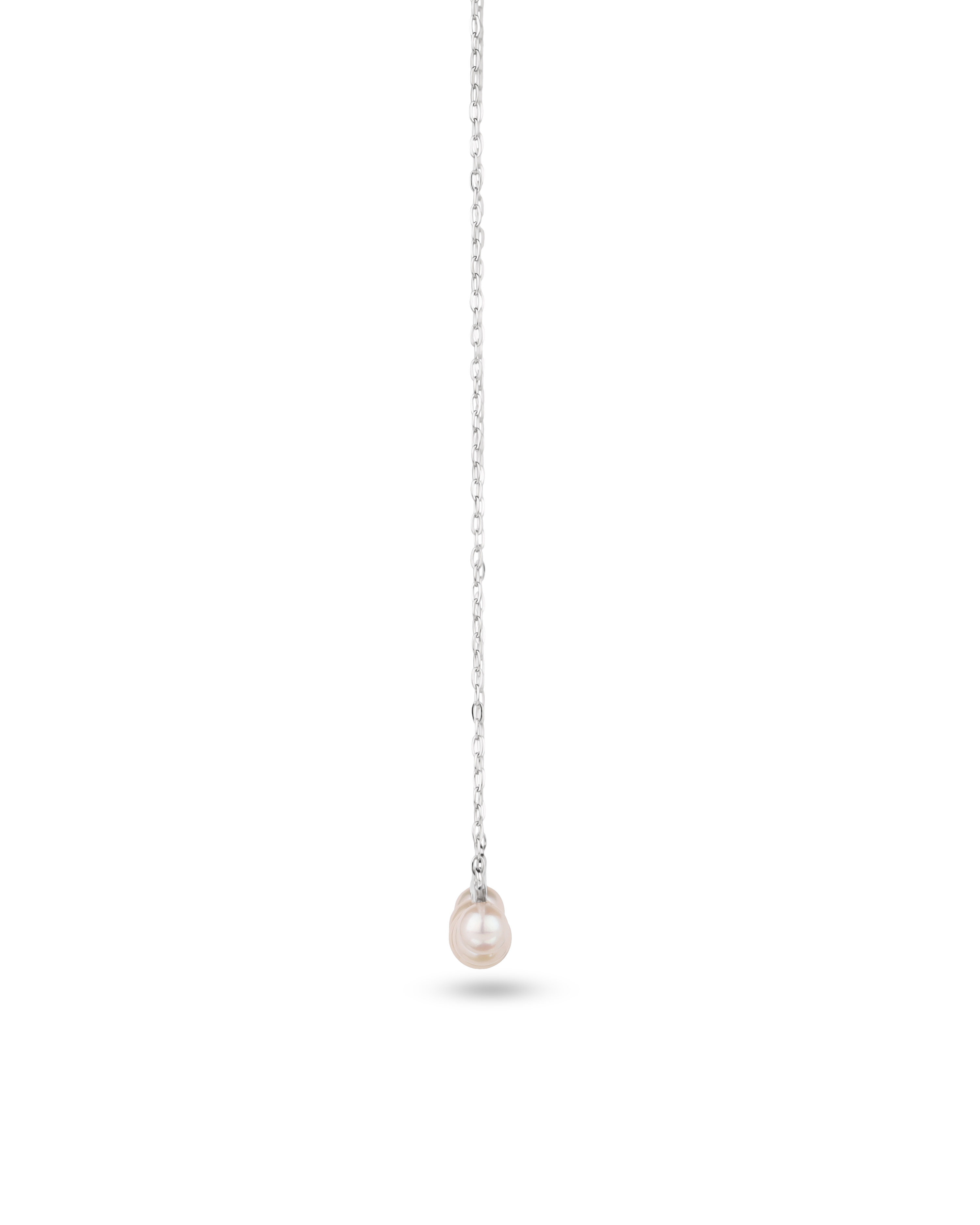 Platinum Akoya Pearl Three Stone Pendant Necklace
