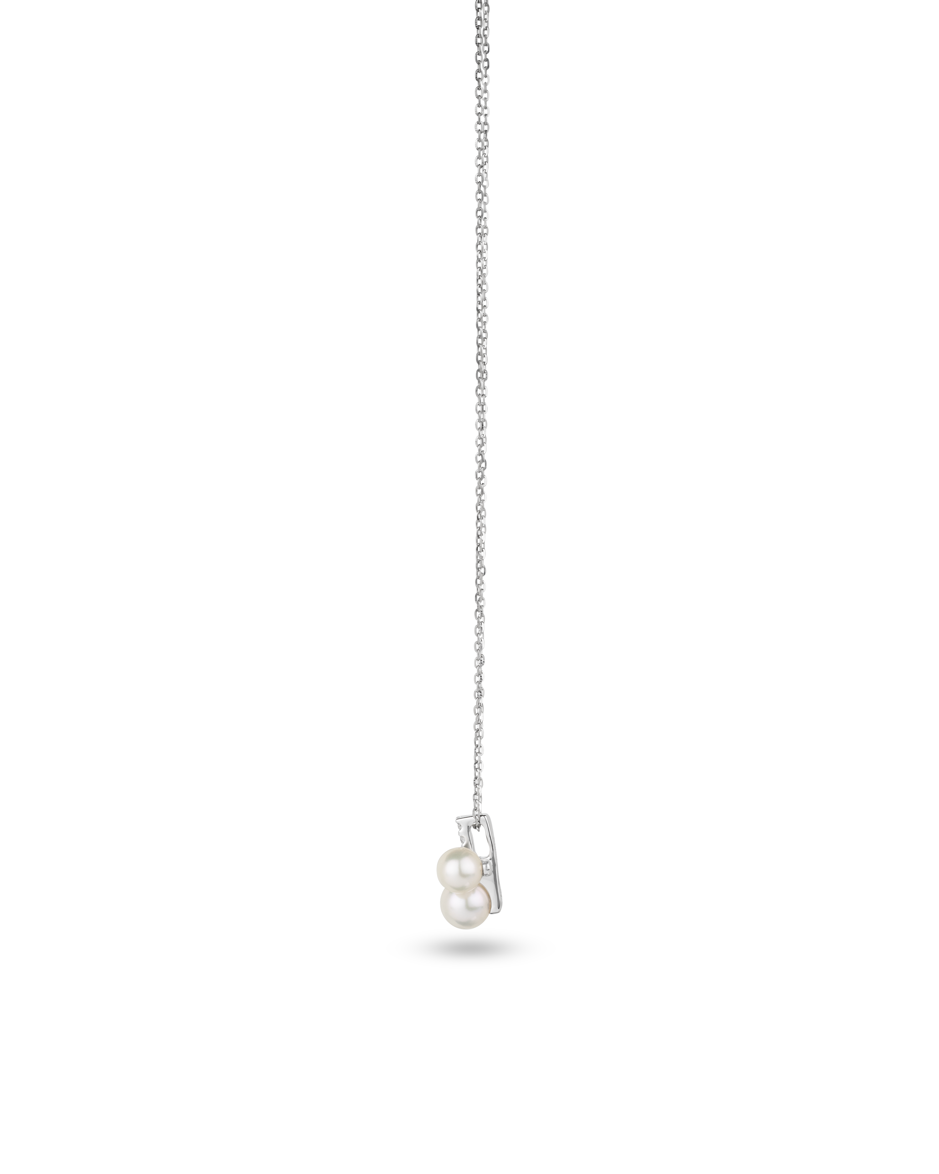 2.1 ct Dual Pearl Drop Pendant Necklace Classic Pearl Pendant Look
