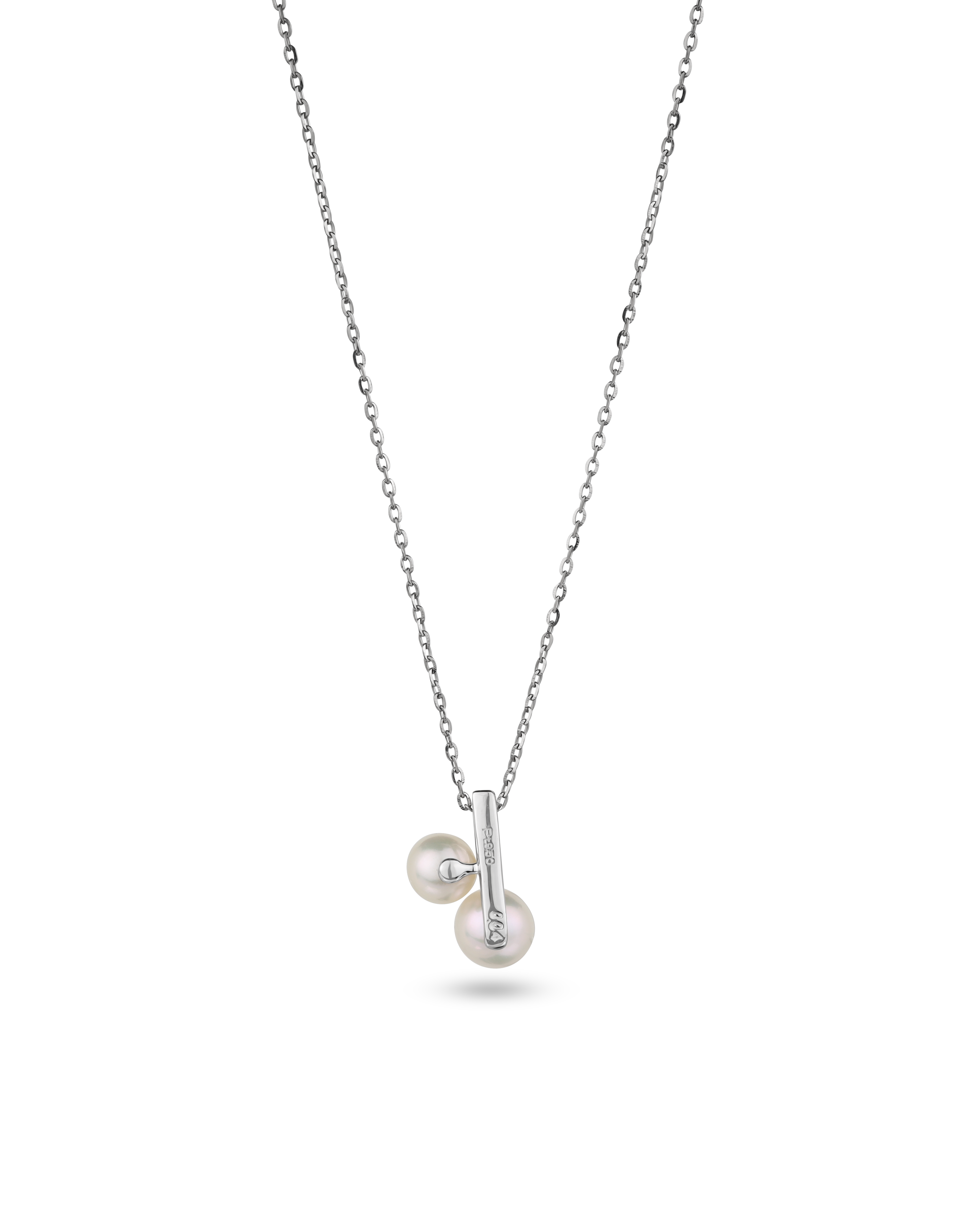 2.1 ct Dual Pearl Drop Pendant Necklace Classic Pearl Pendant Look