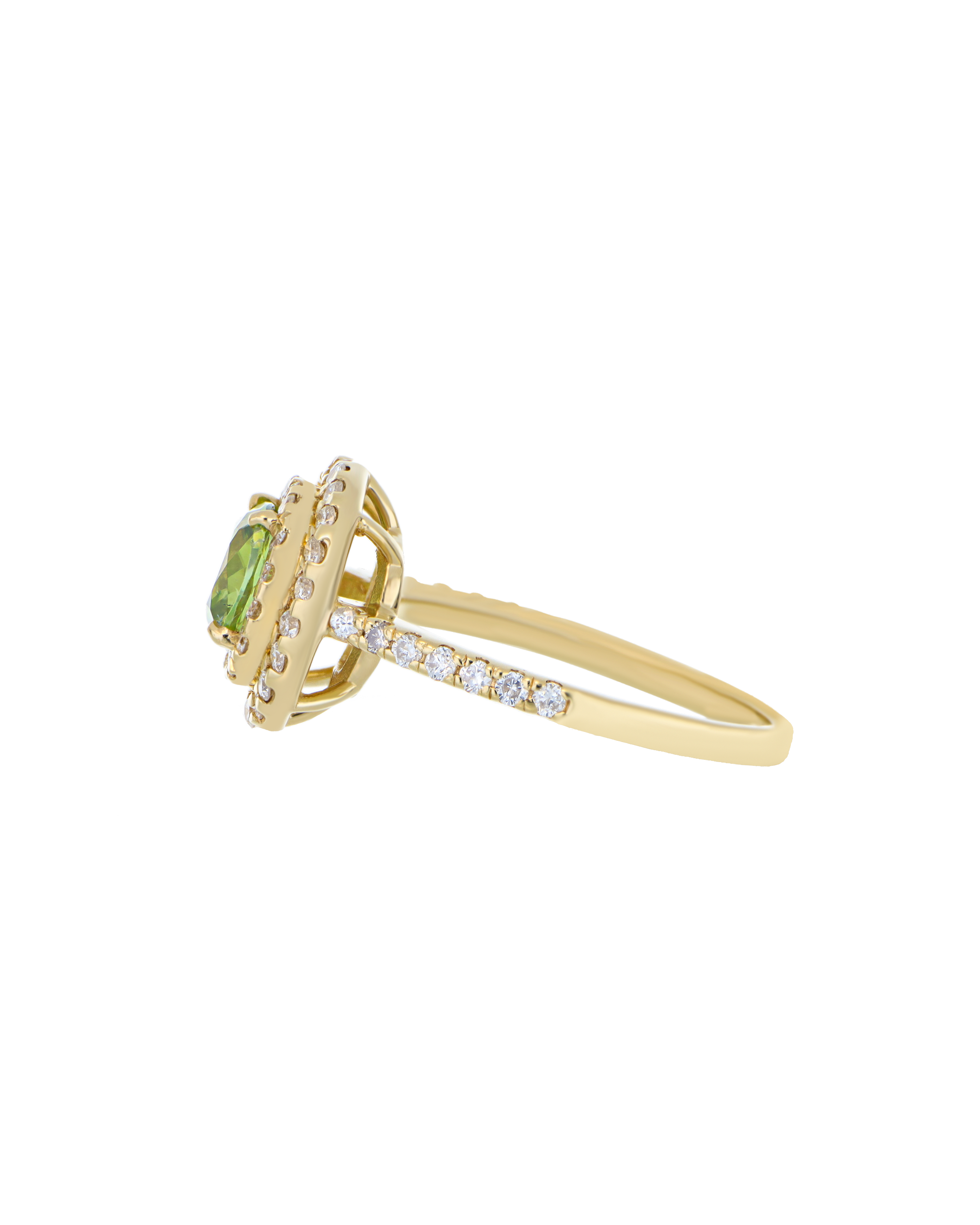 Premium Sphene Yellow Gold Ring With Diamond