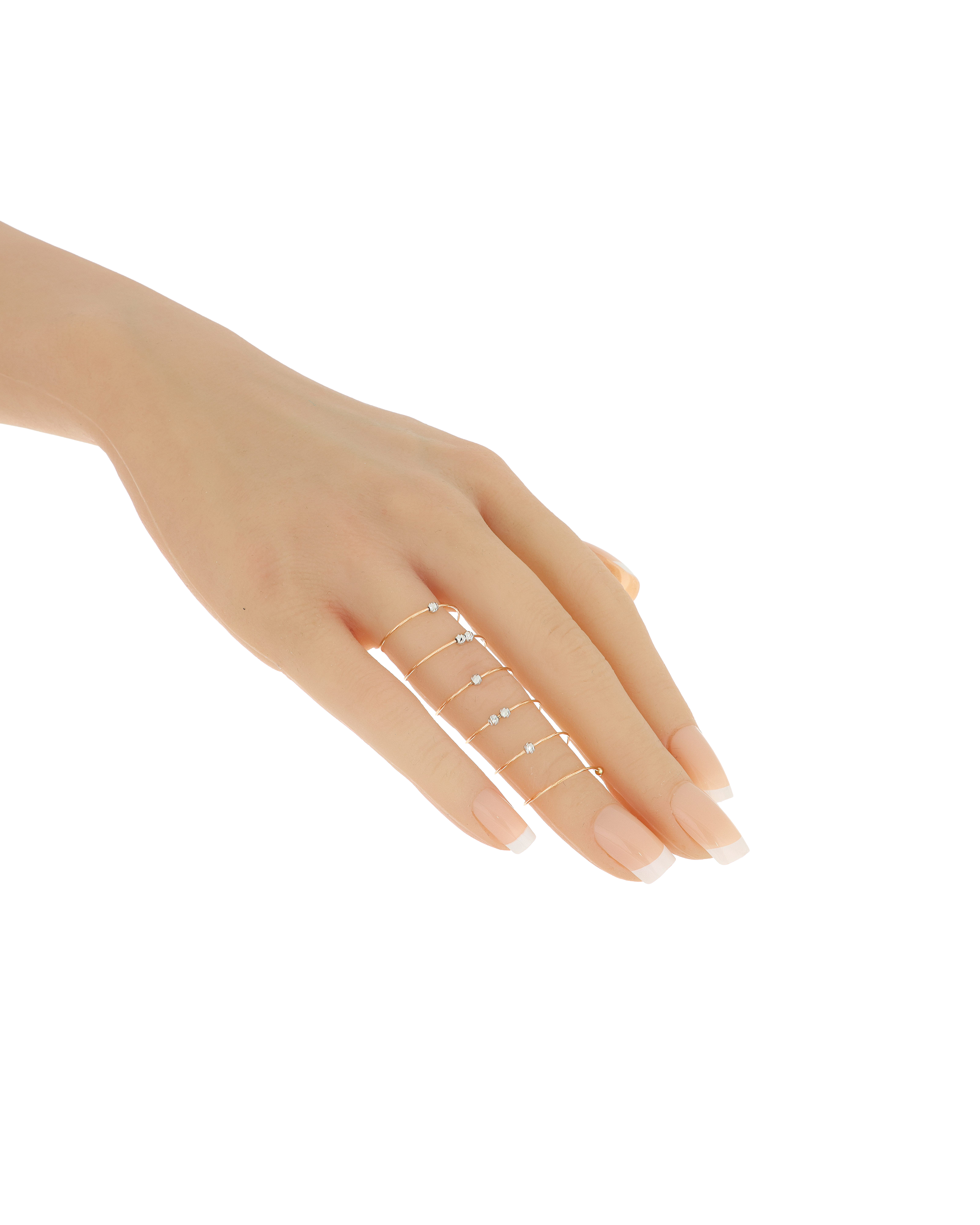 Two Tone Spiral Bead Wrap Fashion Ring