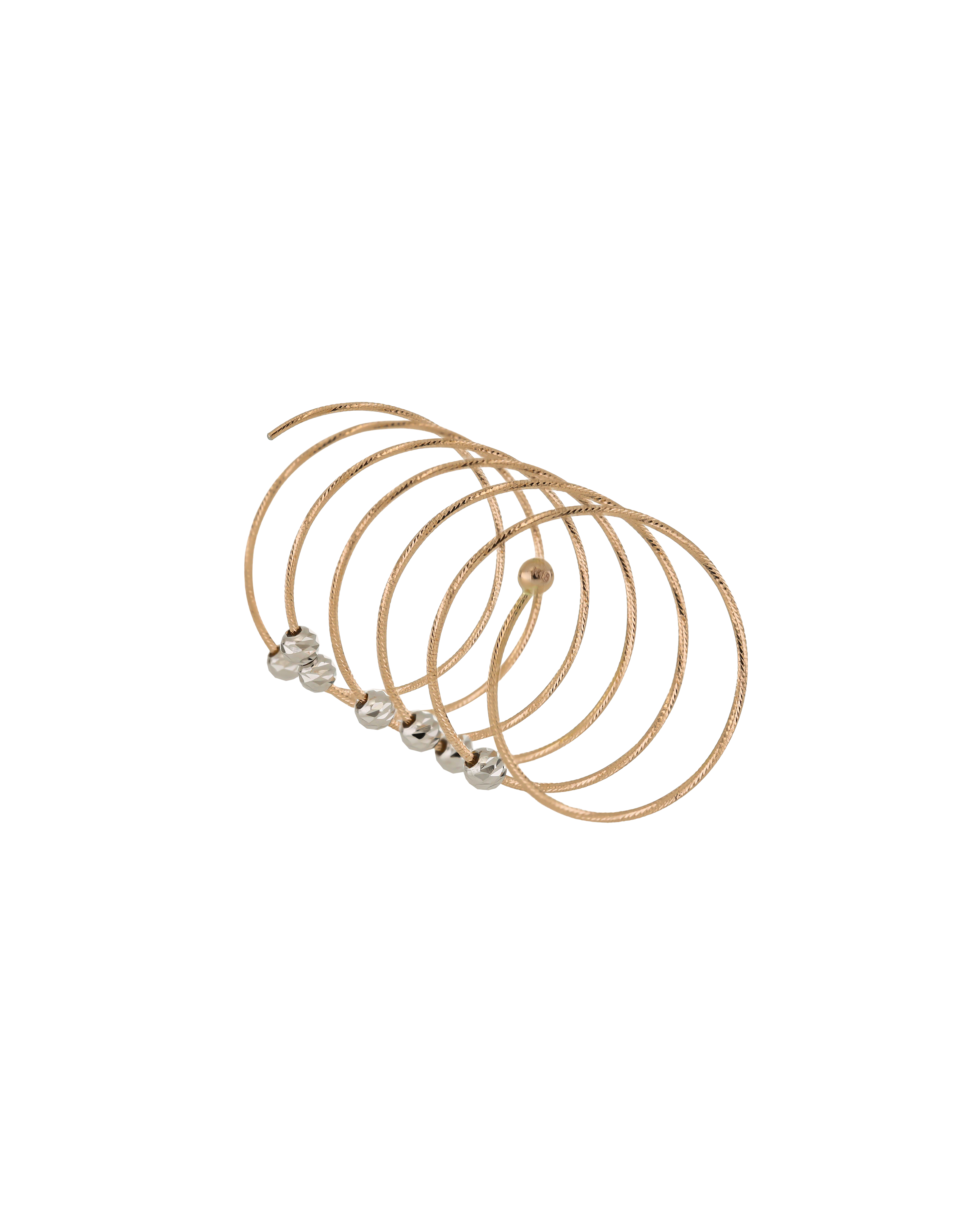 Two Tone Spiral Bead Wrap Fashion Ring