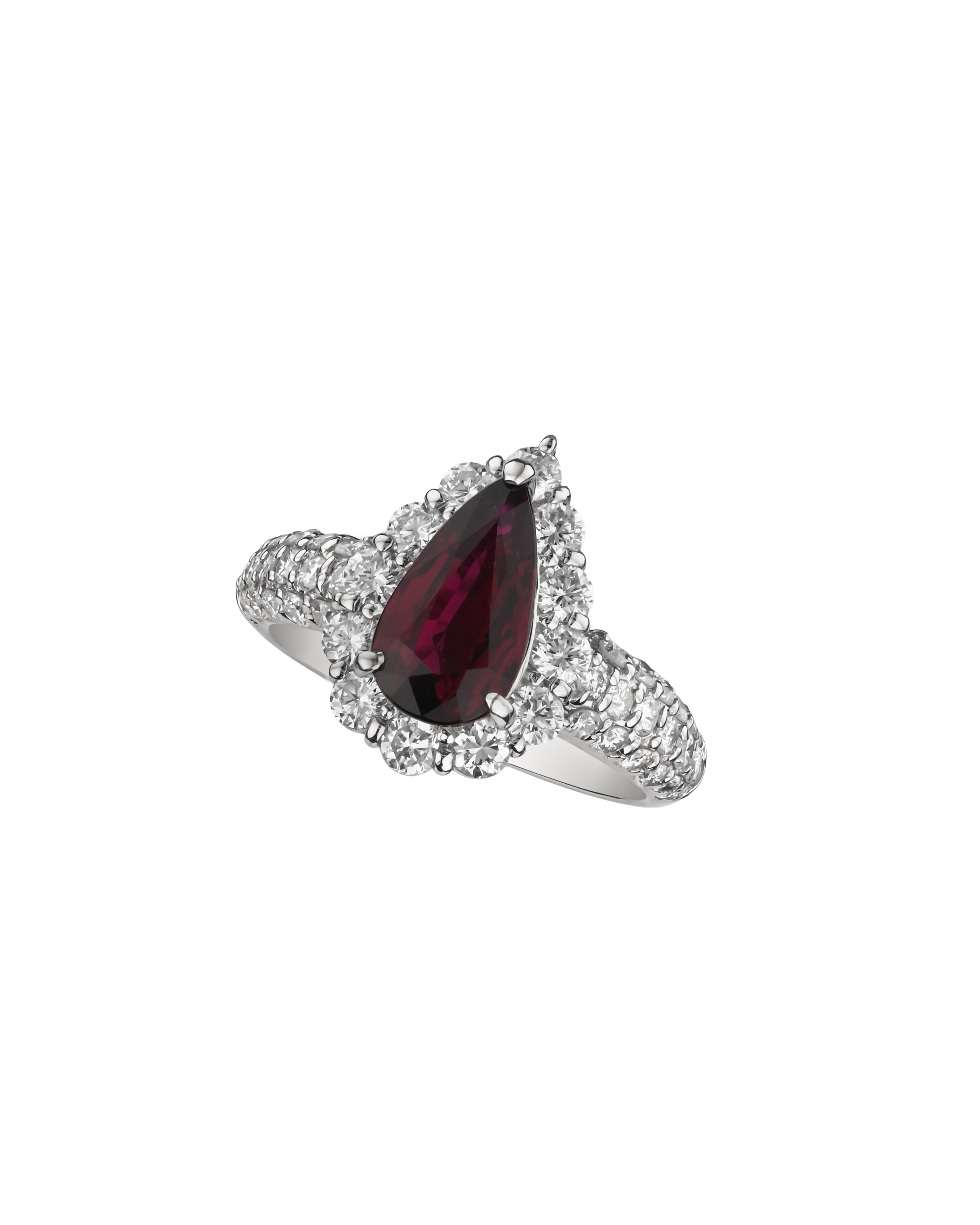 Certified & Unheated Ruby Halo Ring