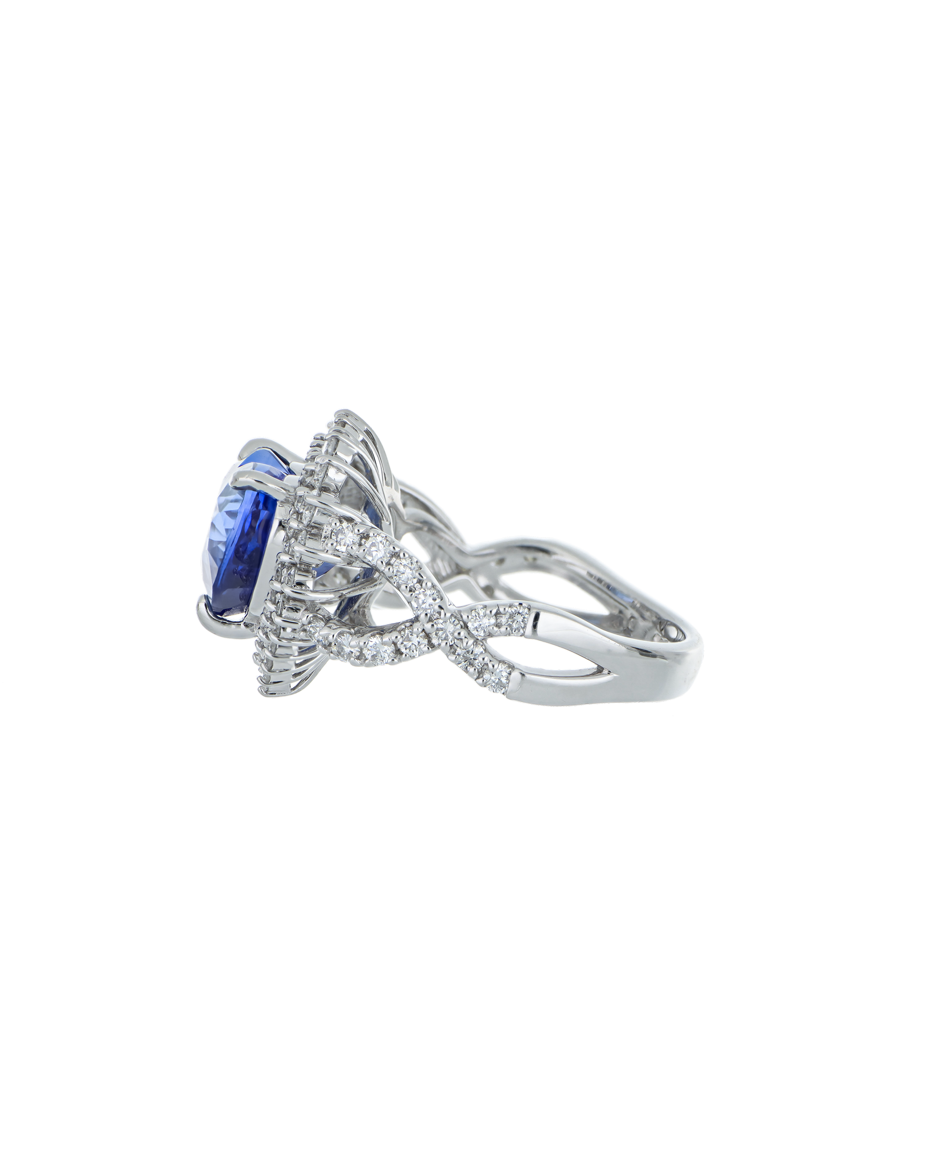 Heart-Shaped Blue Sapphire Ring with Infinity Band