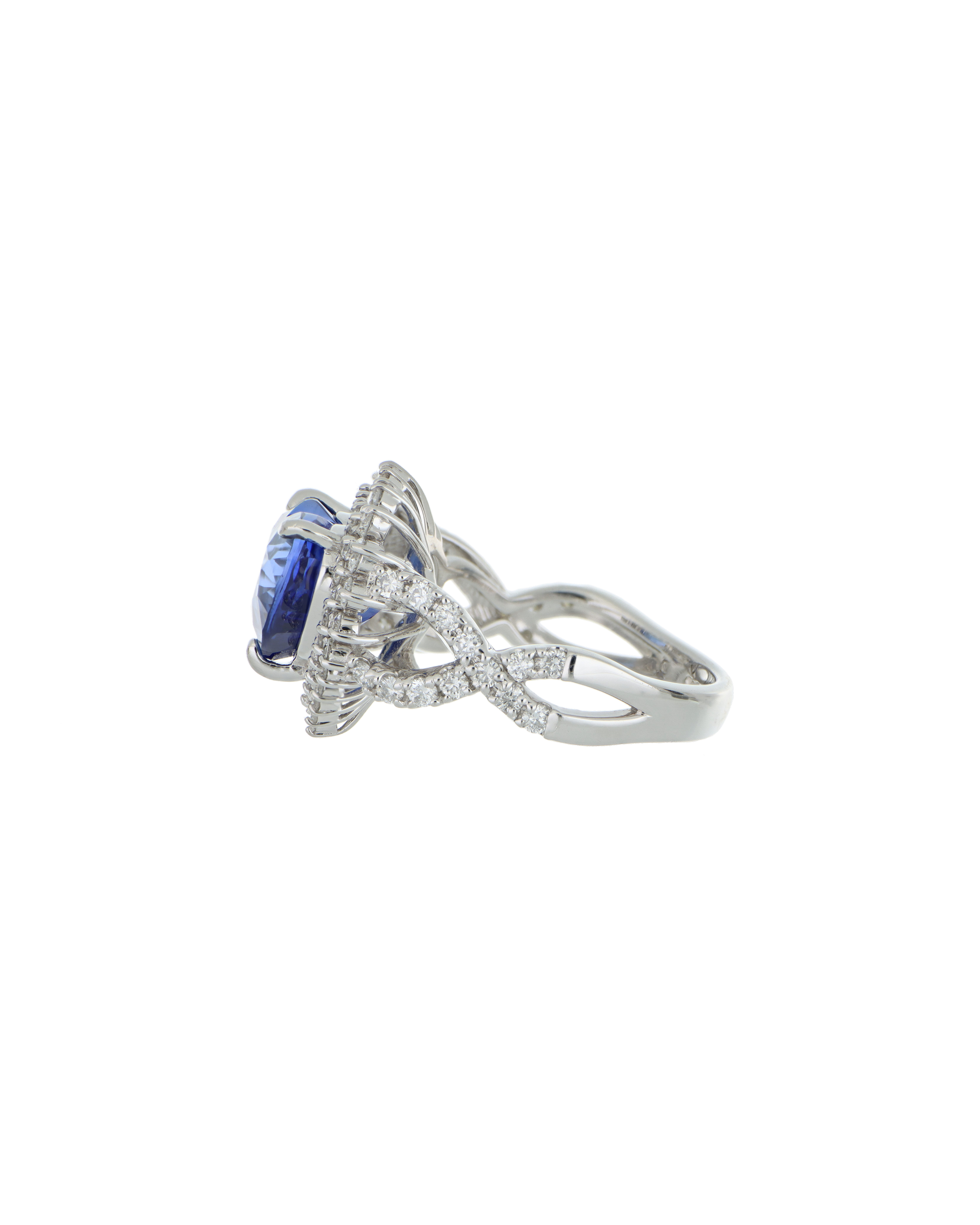 40063 Heart Platinum Sapphire Ring 9.69ct Sapphire Heart Ring with Diamond