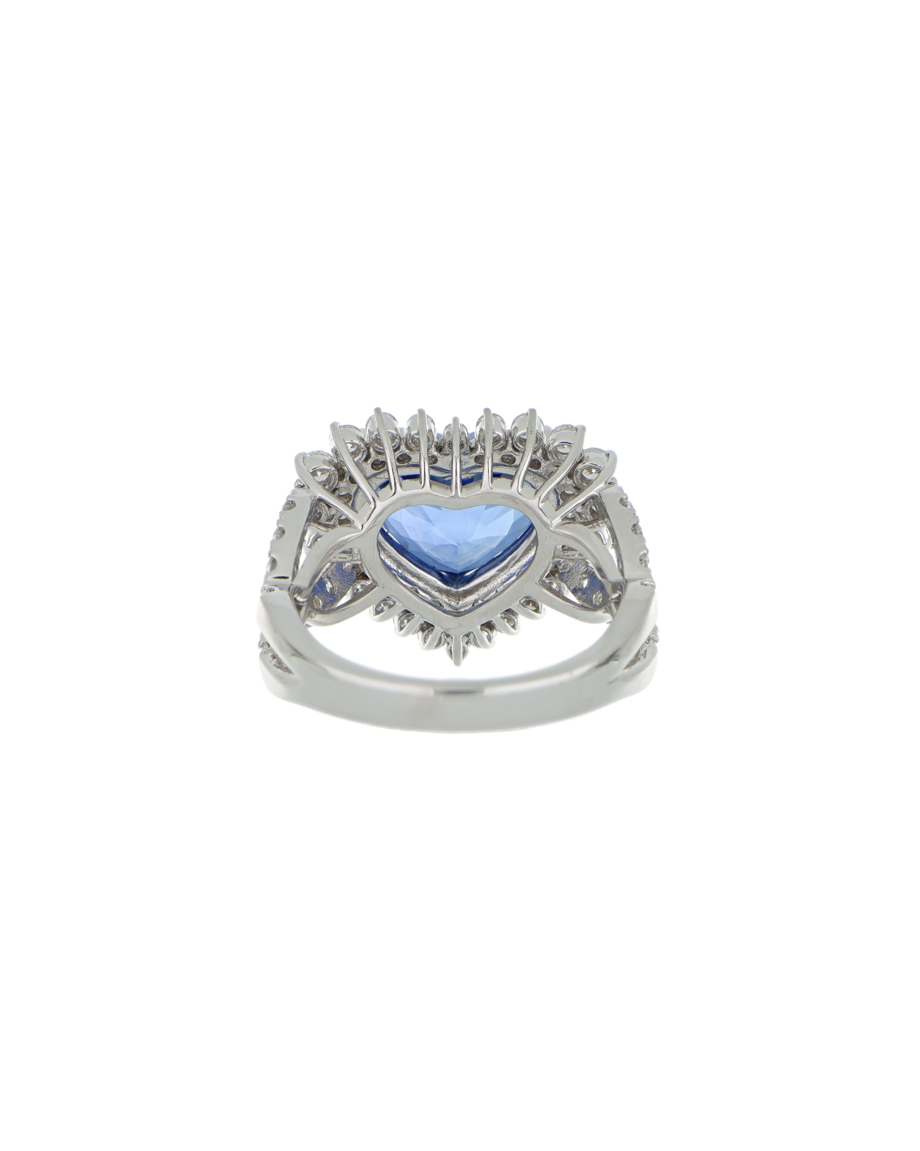 40063 Heart Platinum Sapphire Ring 9.69ct Sapphire Heart Ring with Diamond