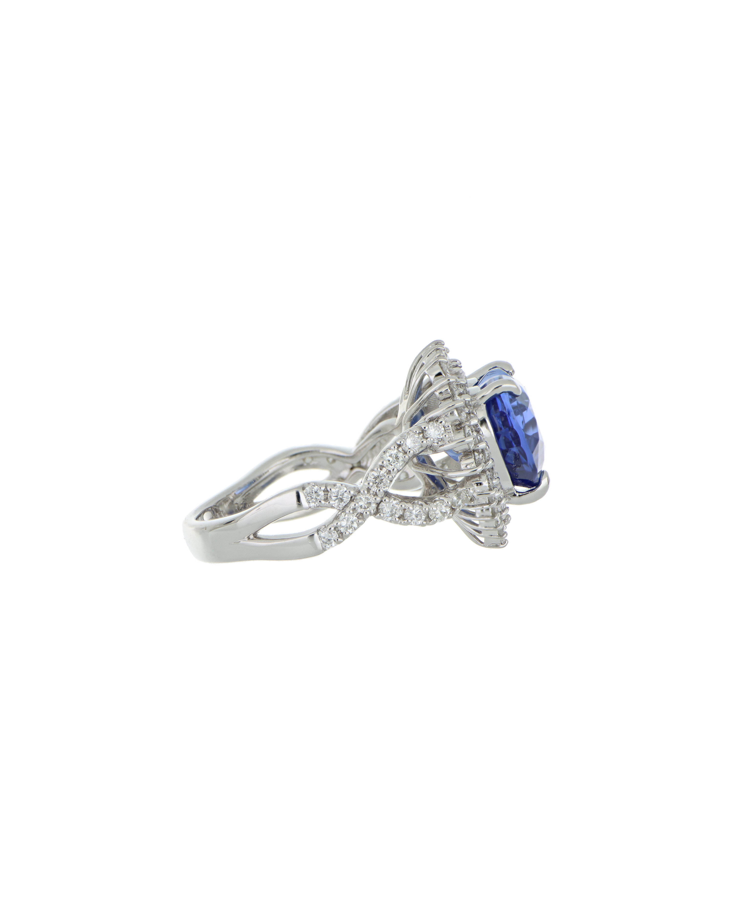 40063 Heart Platinum Sapphire Ring 9.69ct Sapphire Heart Ring with Diamond