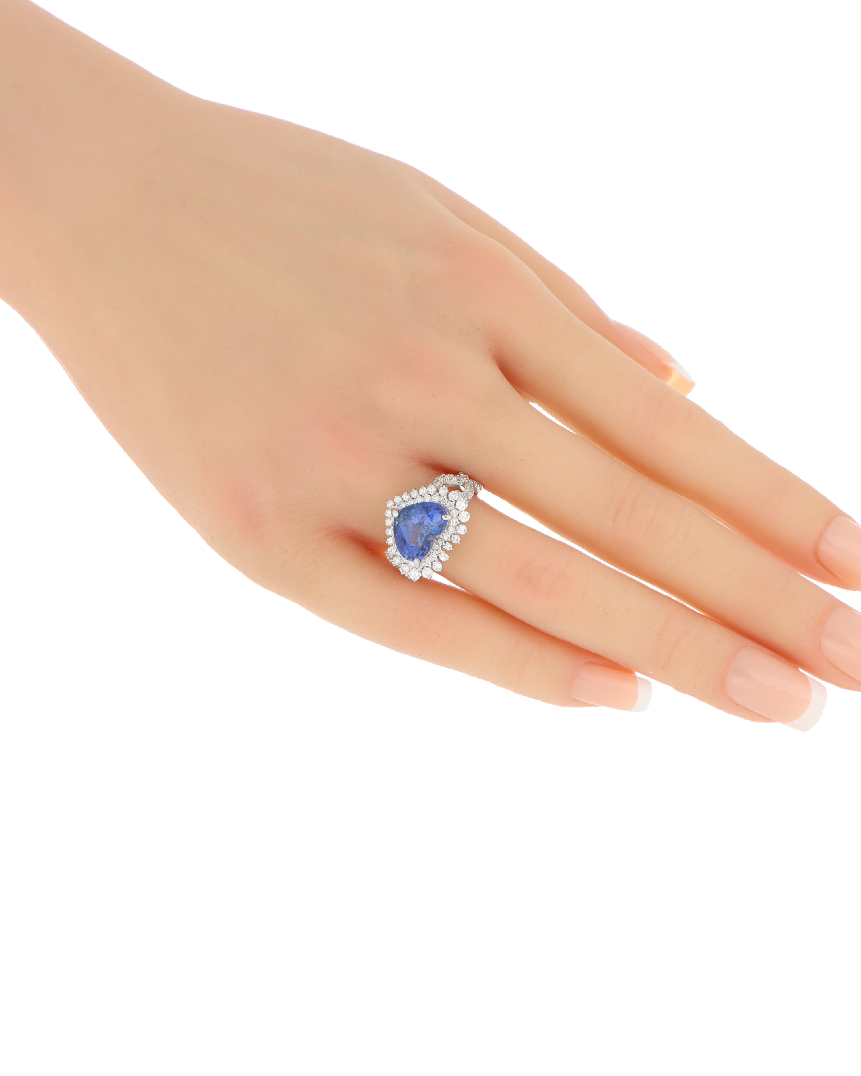 40063 Heart Platinum Sapphire Ring 9.69ct Sapphire Heart Ring with Diamond