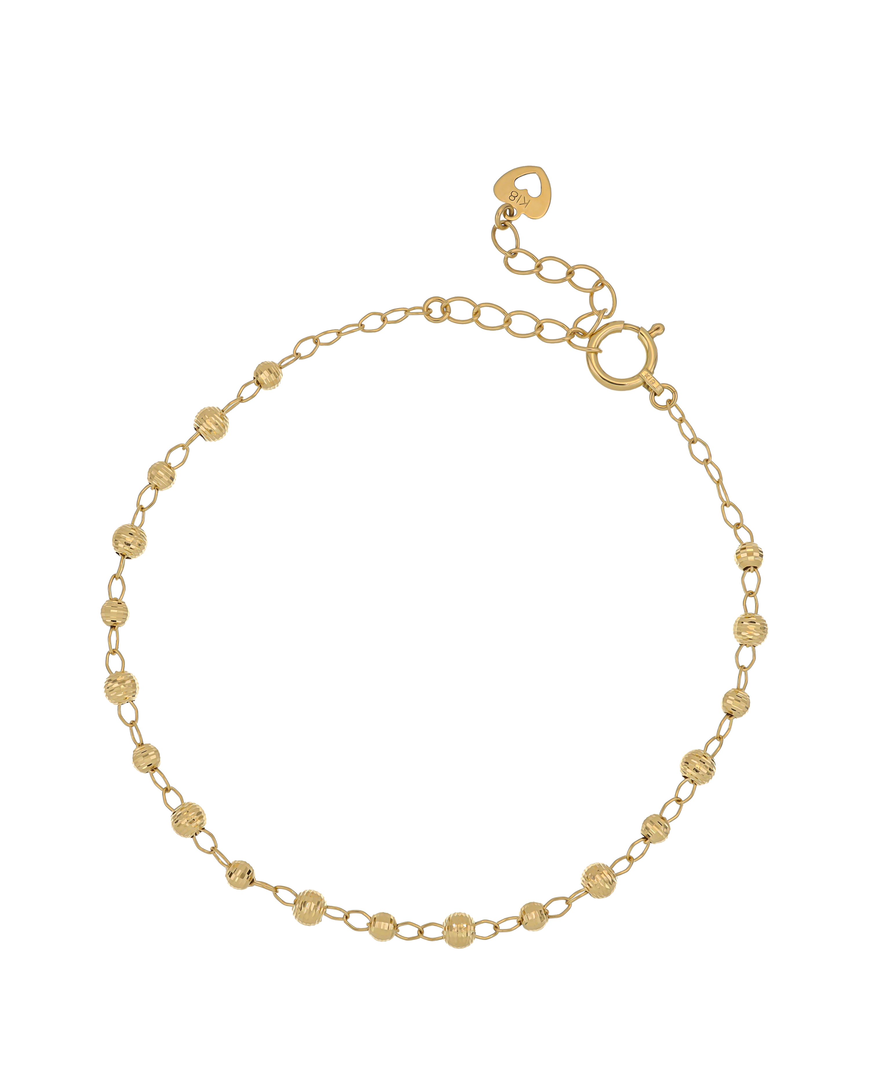 Motif Beaded Yellow Gold Bracelet 