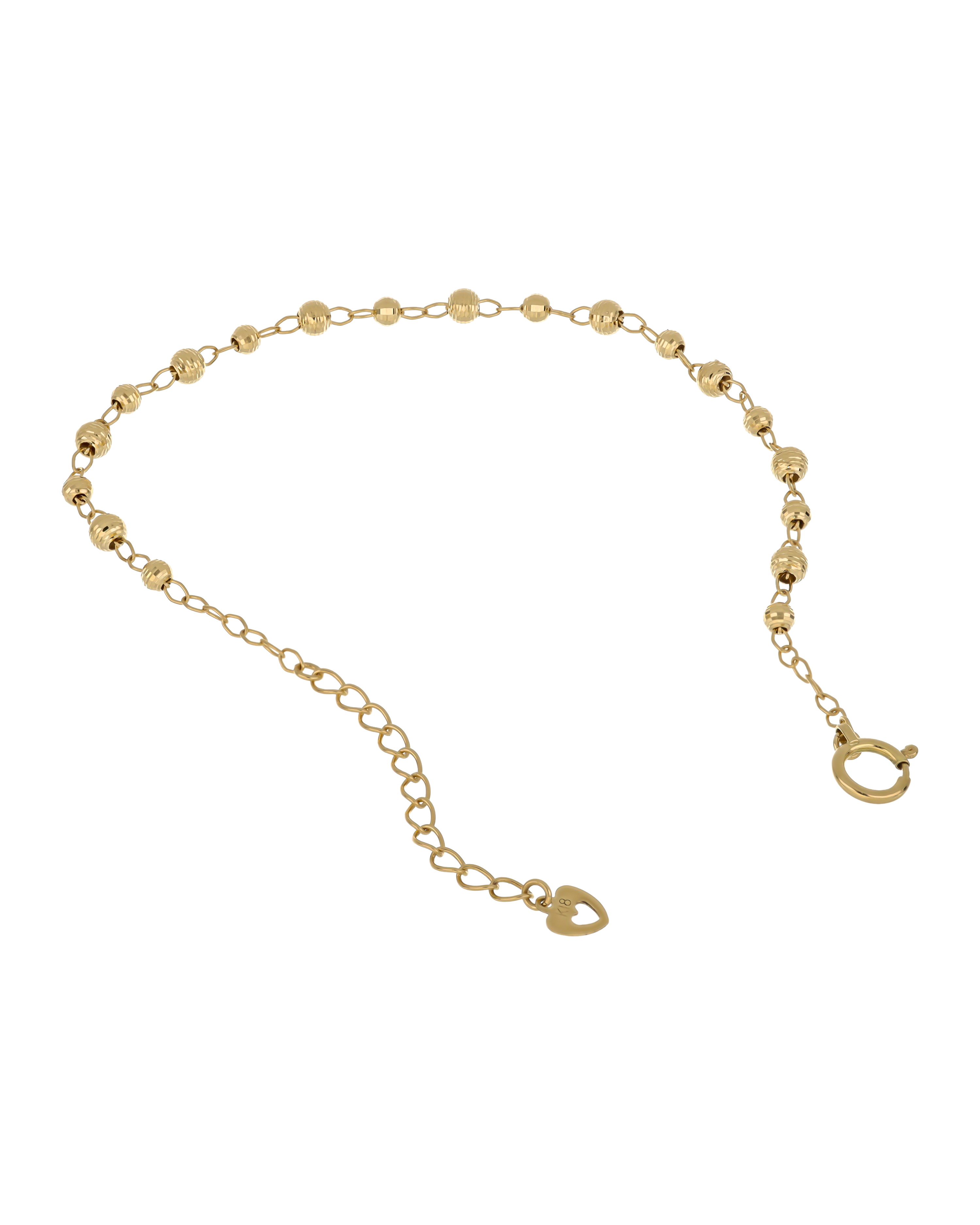 Motif Beaded Yellow Gold Bracelet 