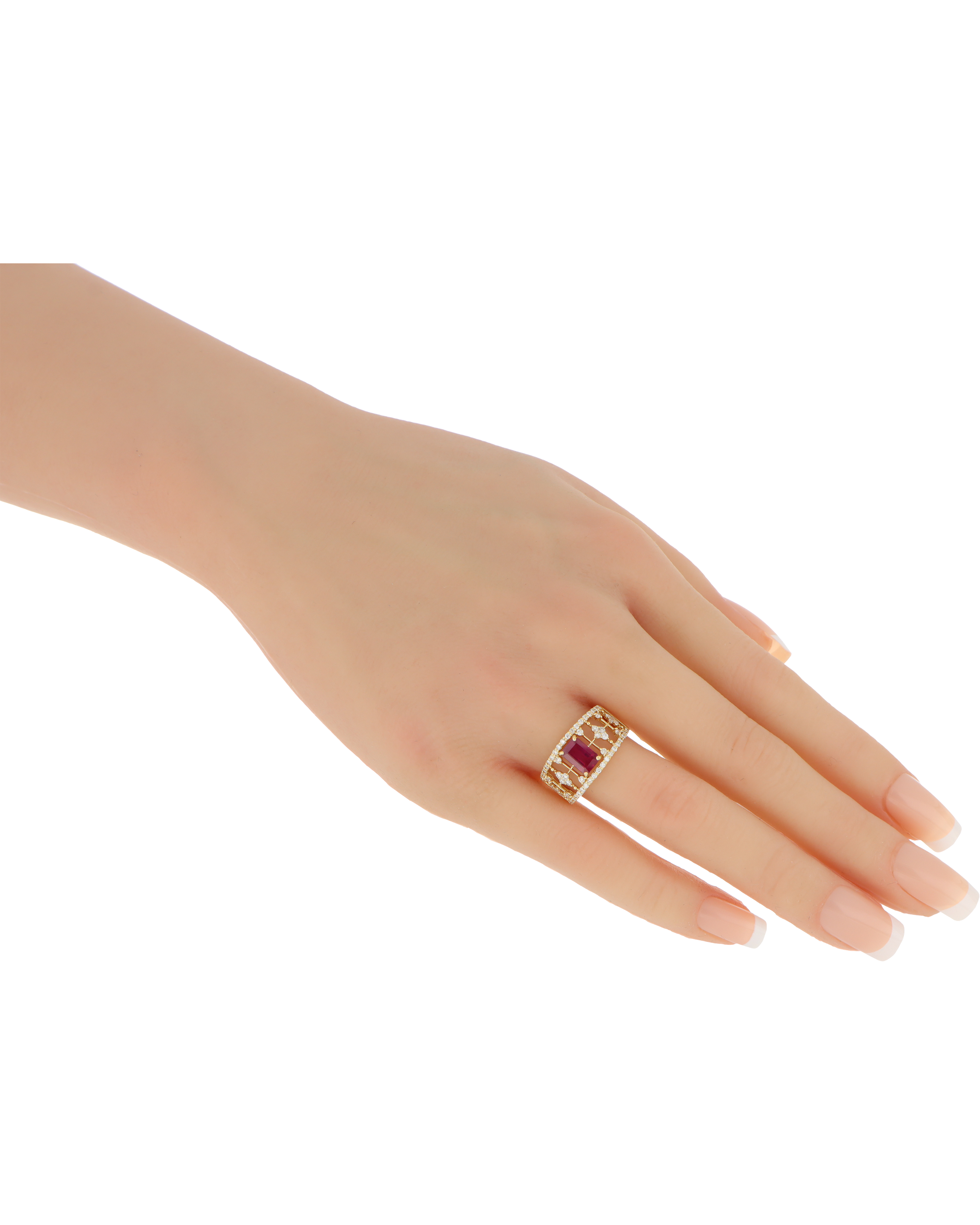 18K Yellow Gold Traditional Ring With Ruby Stone