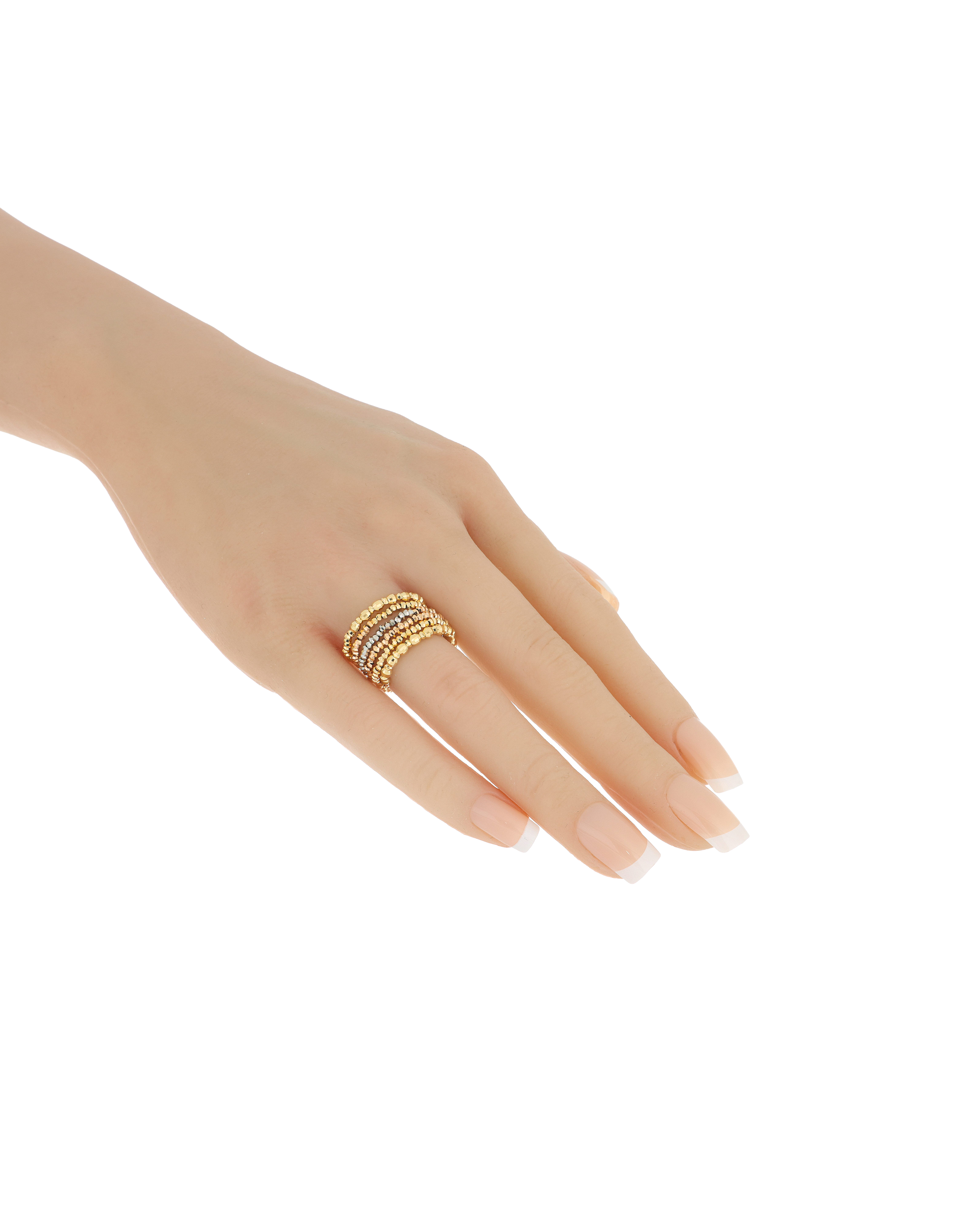 Tri-Tone Gold Multi-Band Flexi Ring