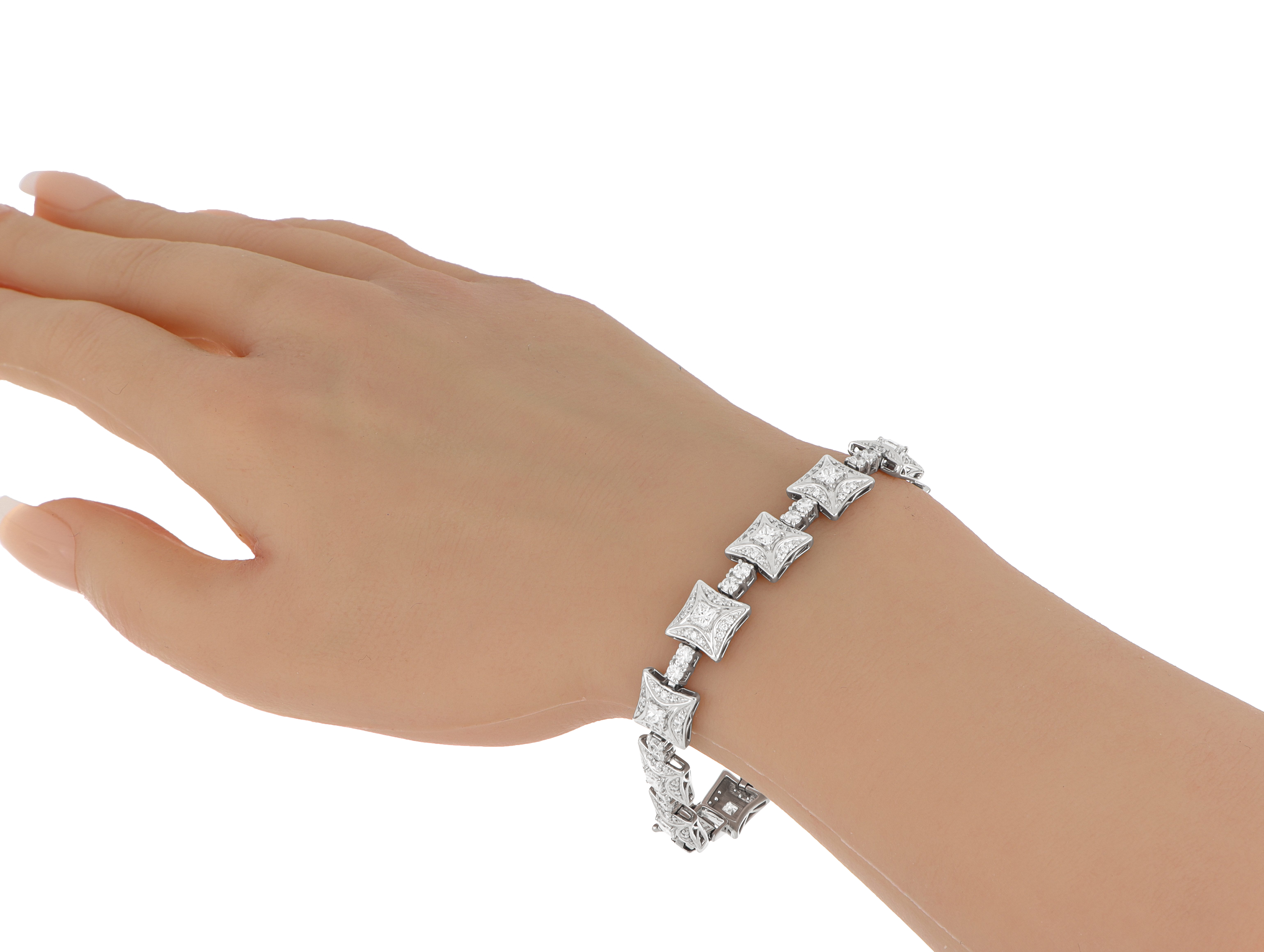 Diamond Square Link Bracelet