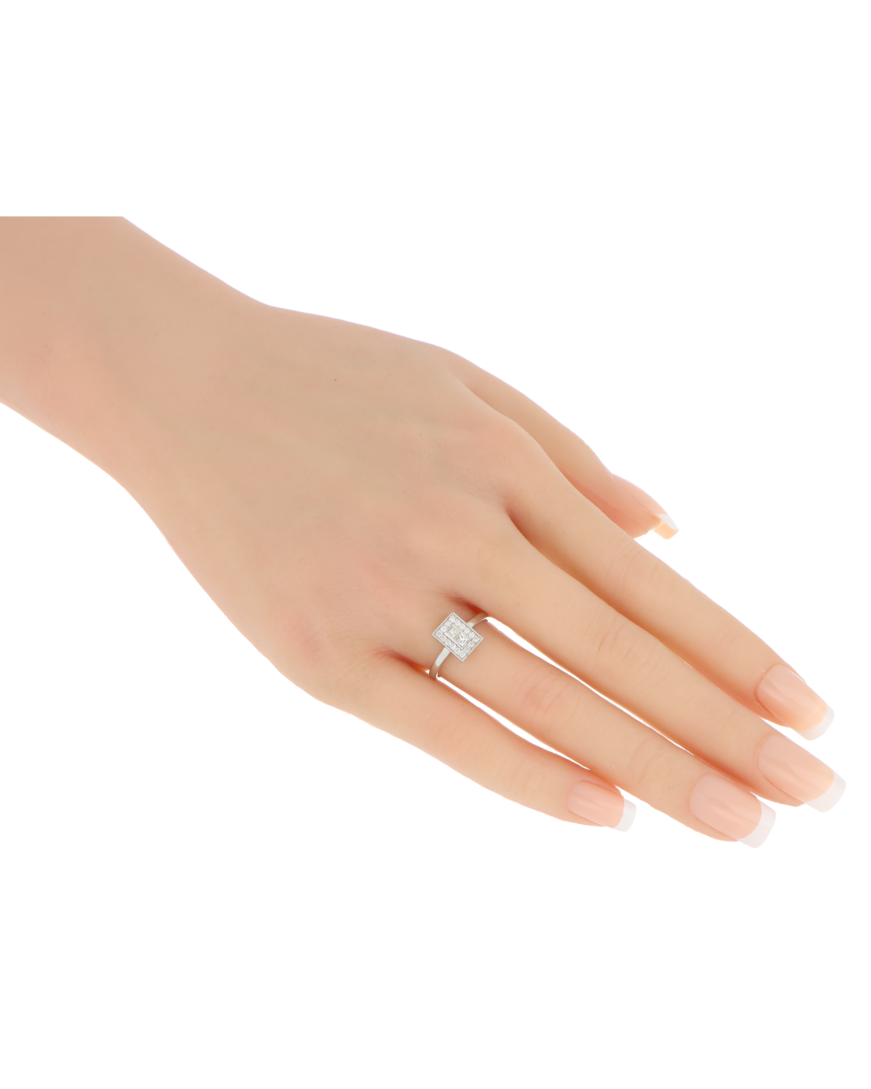 Baguette-Cut Diamond Ring In 18k White Gold