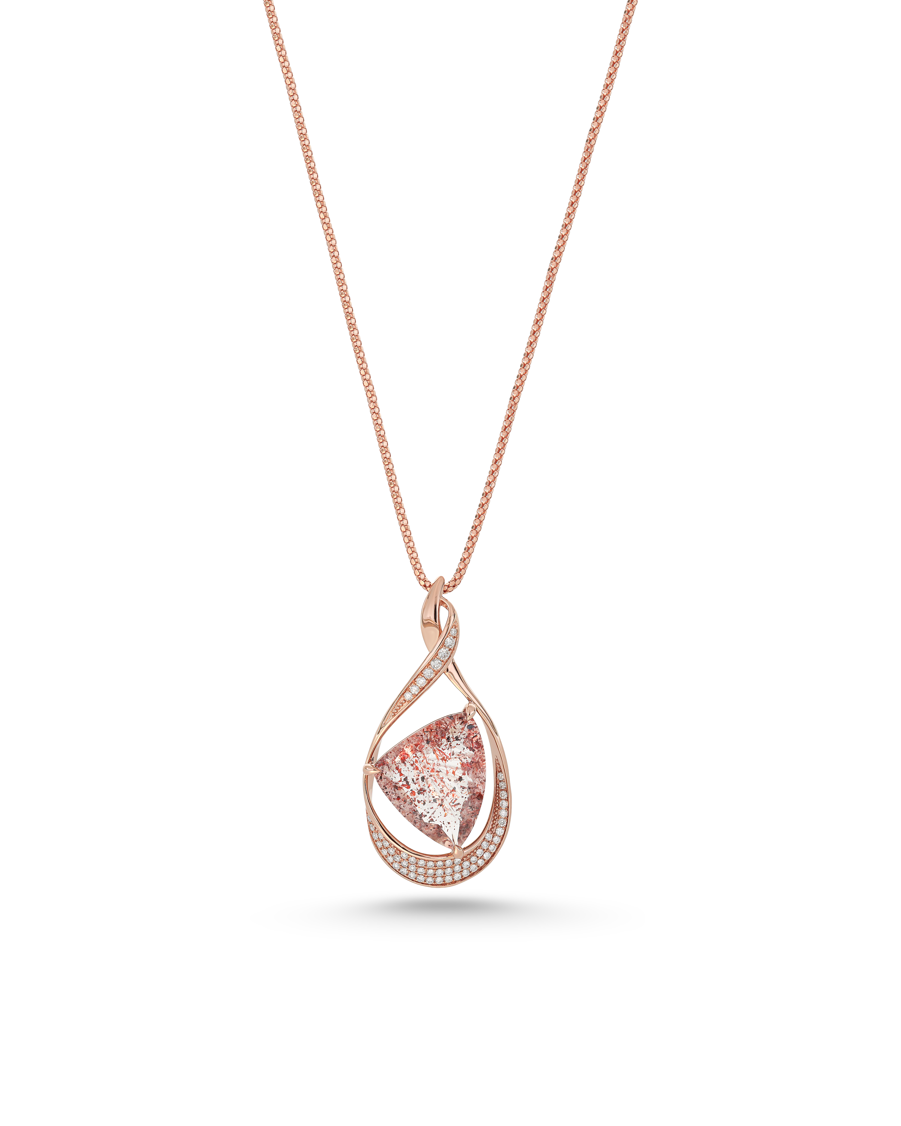 Lepidocrocite Quartz & Diamond Infinity Pendant