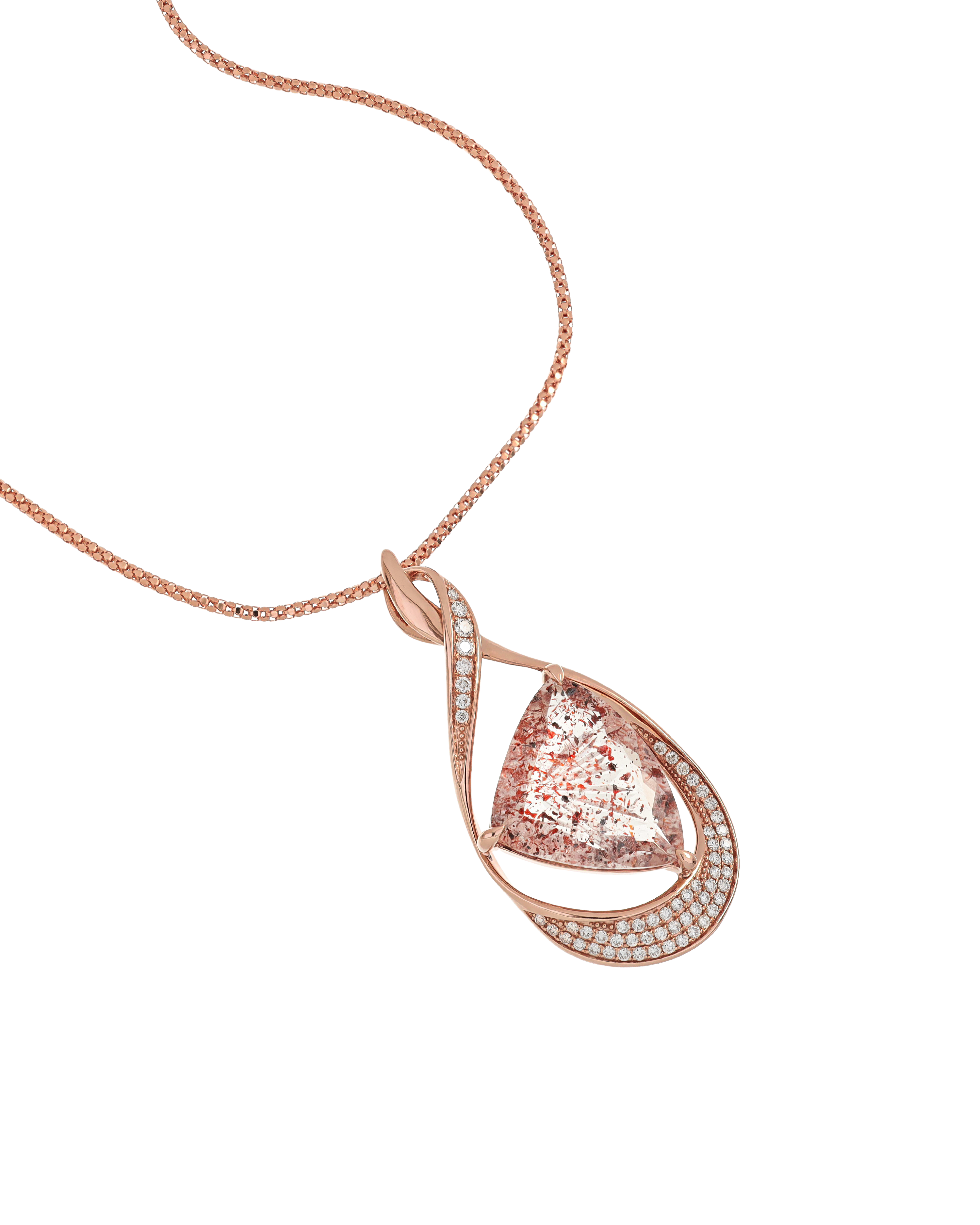 Lepidocrocite Quartz & Diamond Infinity Pendant
