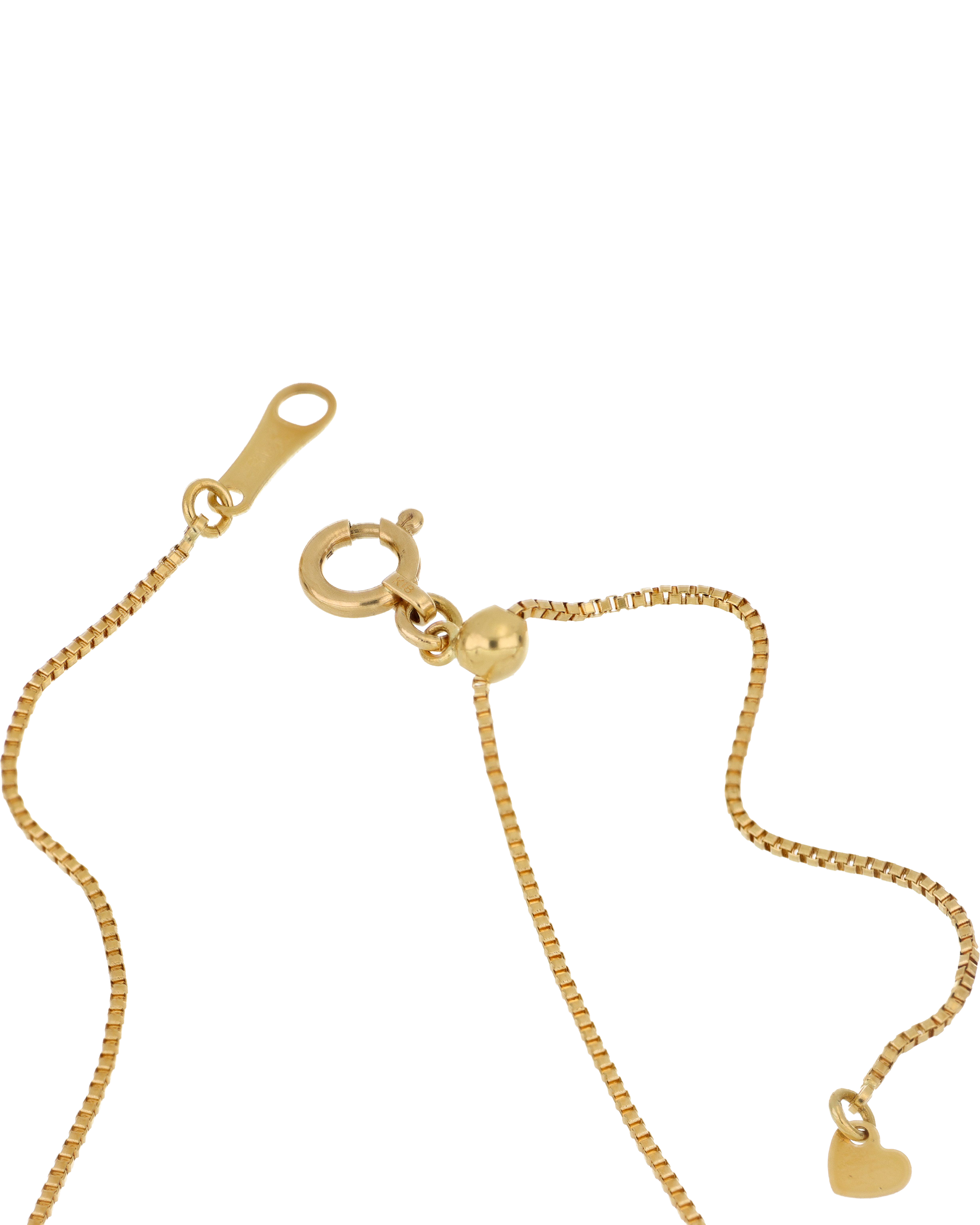 18K Yellow Gold Chain With Red Ruby Pendant