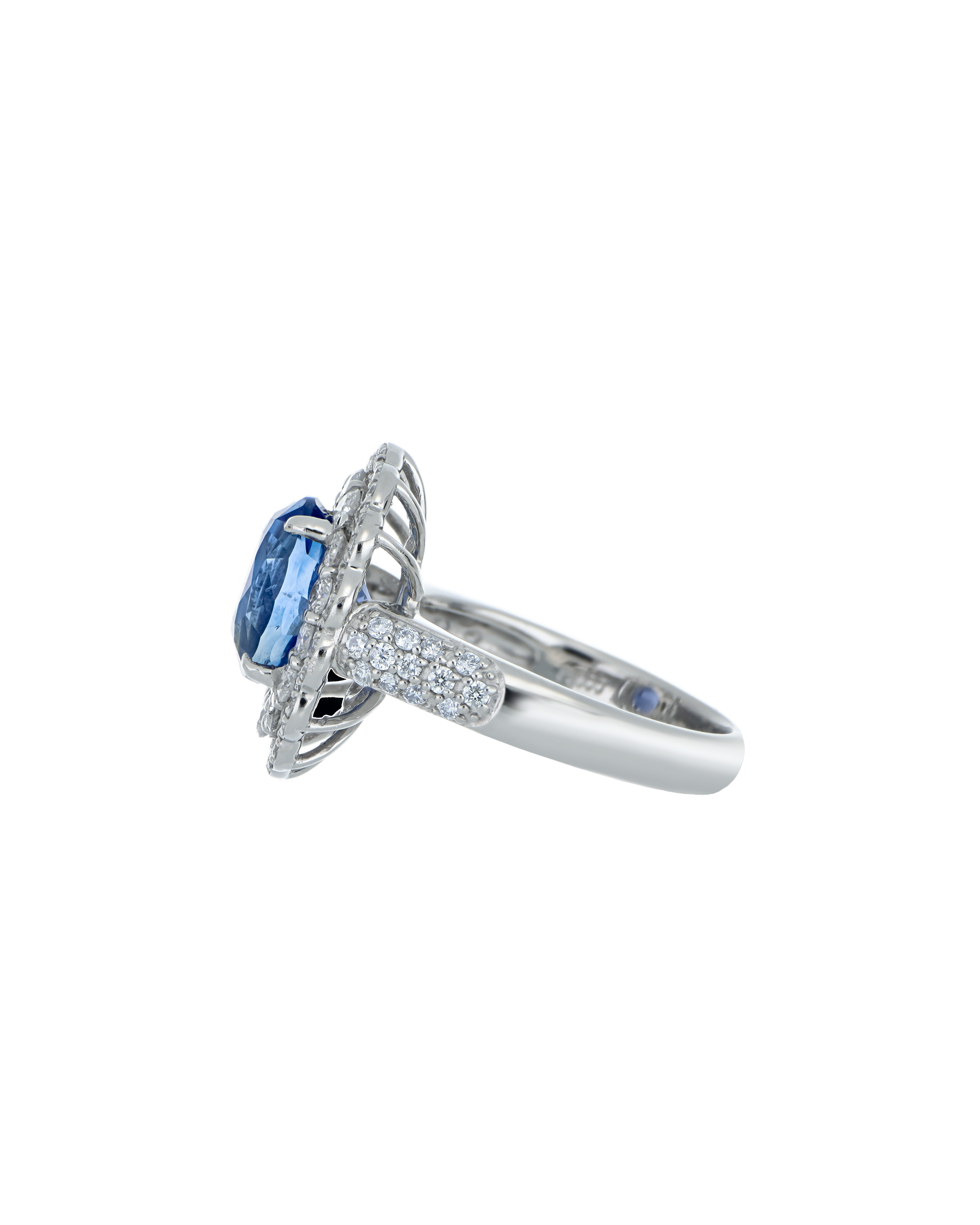 Princess Diana Sapphire Ring With Diamonds In Blue