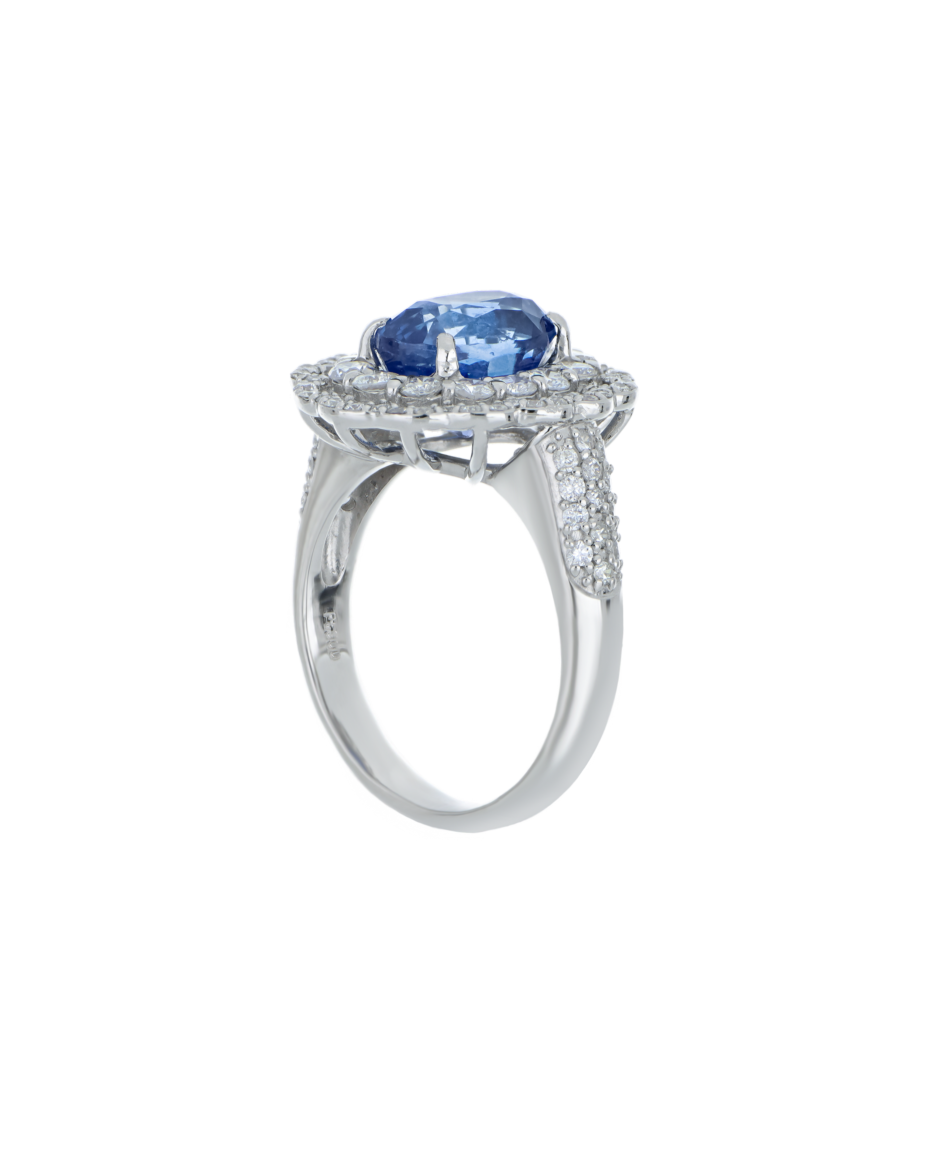 Princess Diana Sapphire Ring With Diamonds In Blue