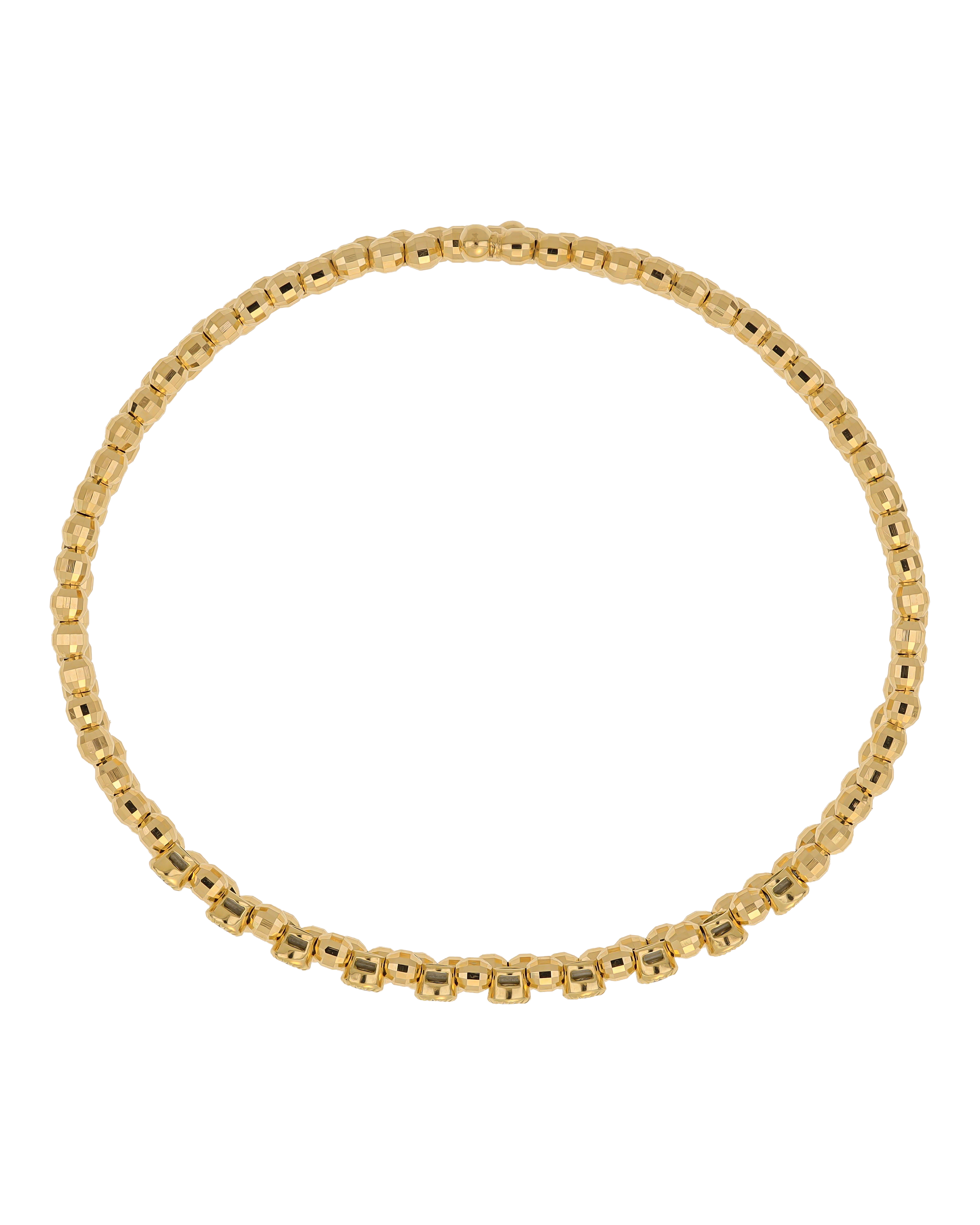 18K Yellow Gold Beaded Flexi Bracelet