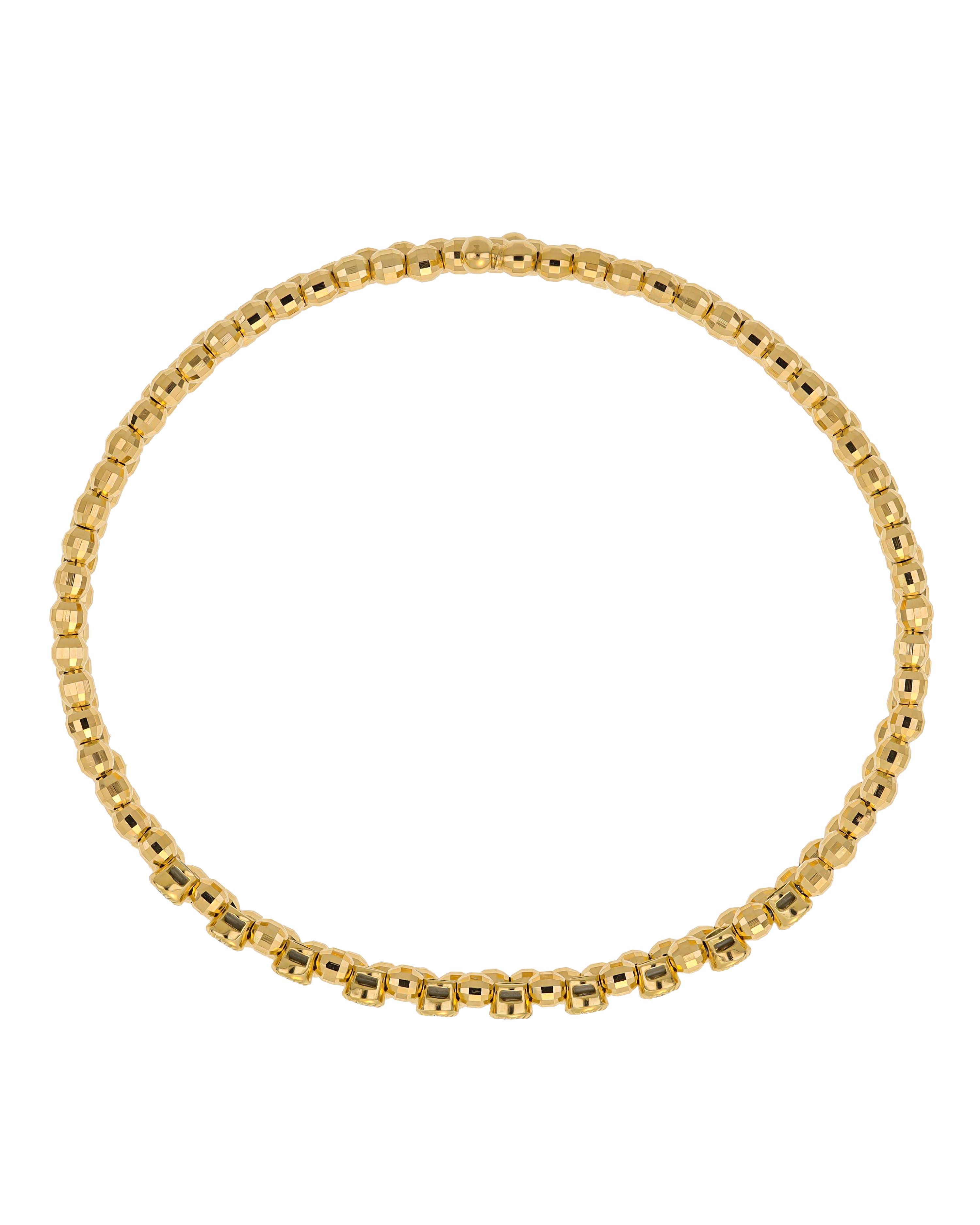 Luxurious Yellow Gold Beaded Bangle Bracelet with Texture