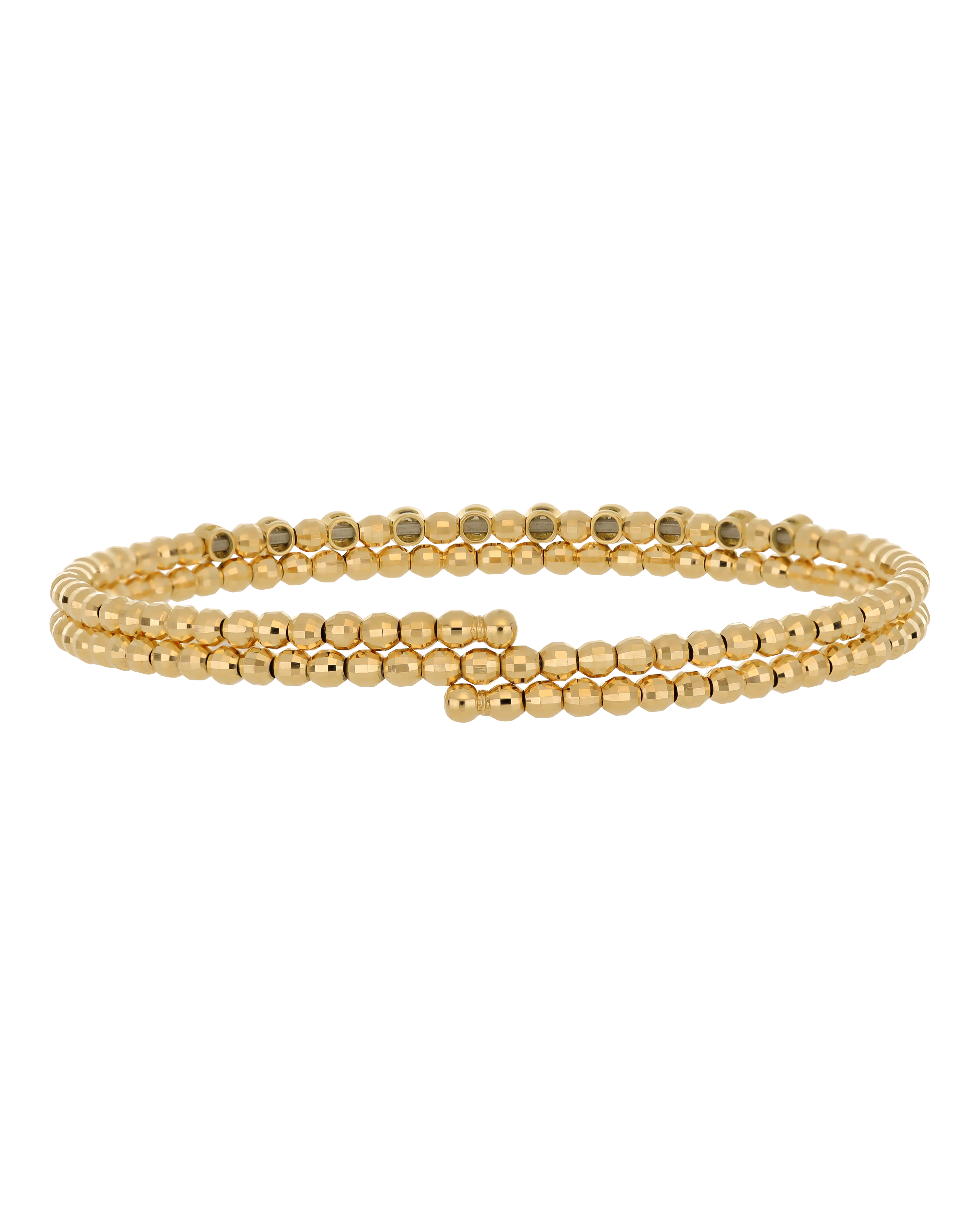 18K Yellow Gold Beaded Flexi Bracelet