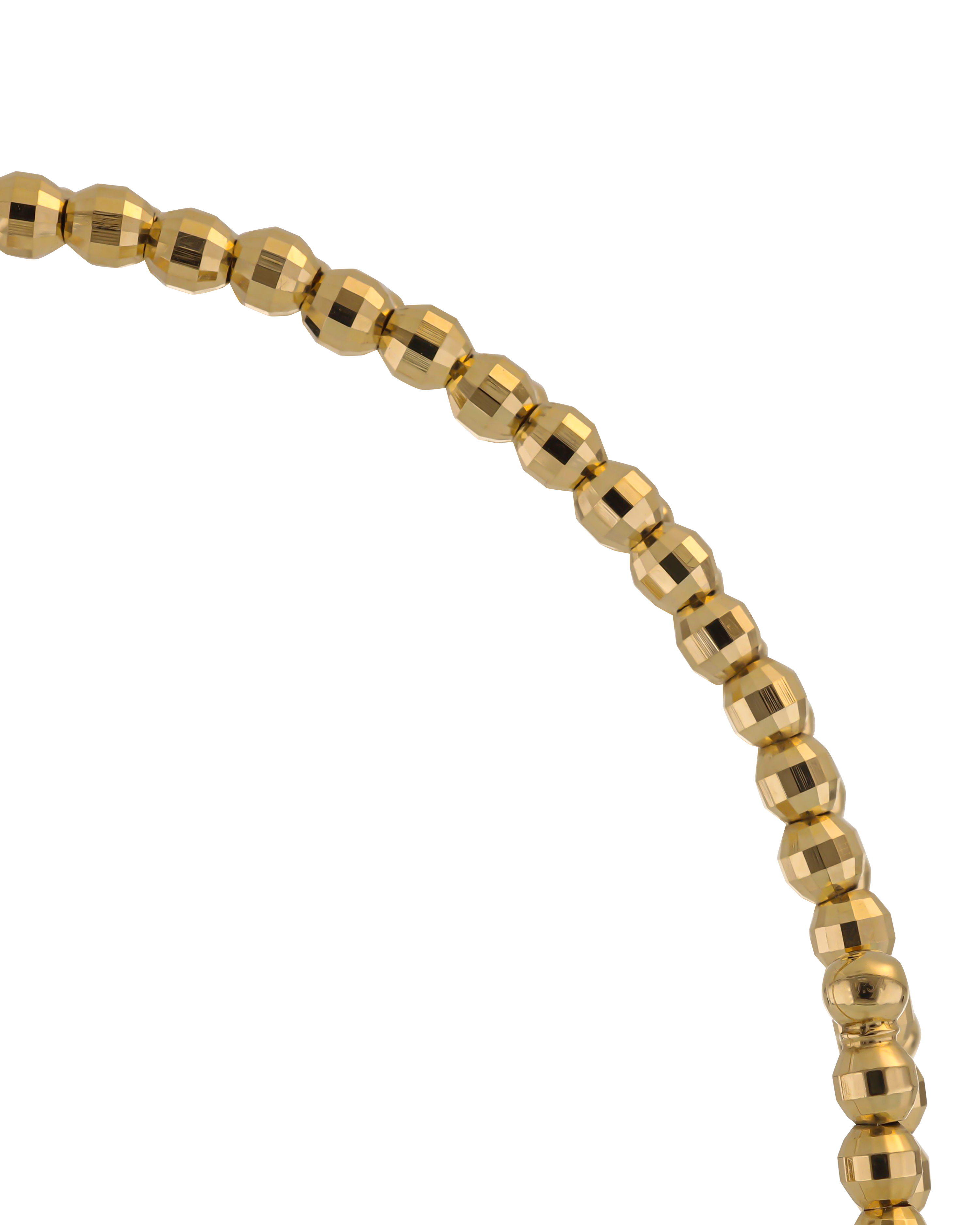 Luxurious Yellow Gold Beaded Bangle Bracelet with Texture