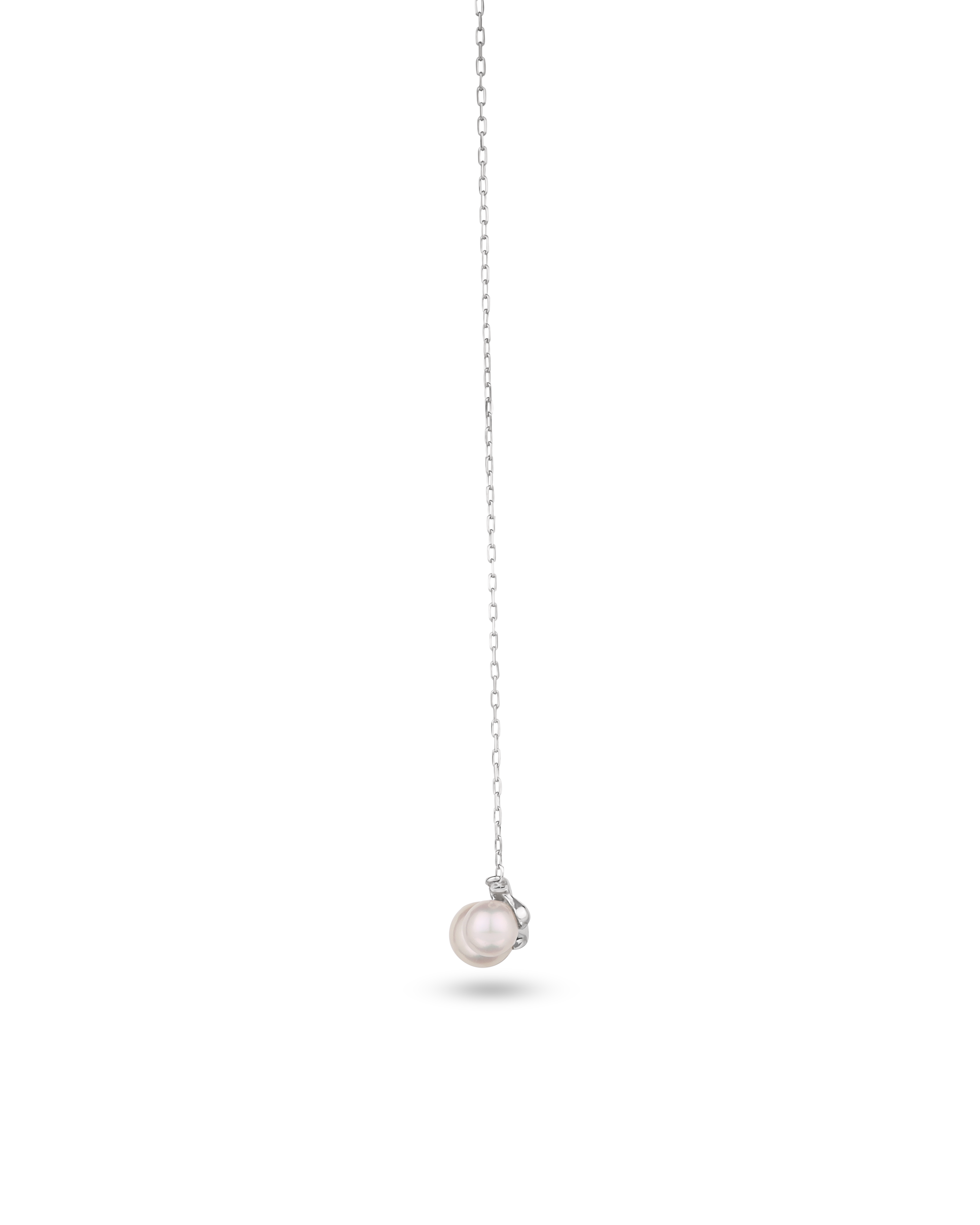 RoundBar Platinum Akoya Pearl Pendant Necklace