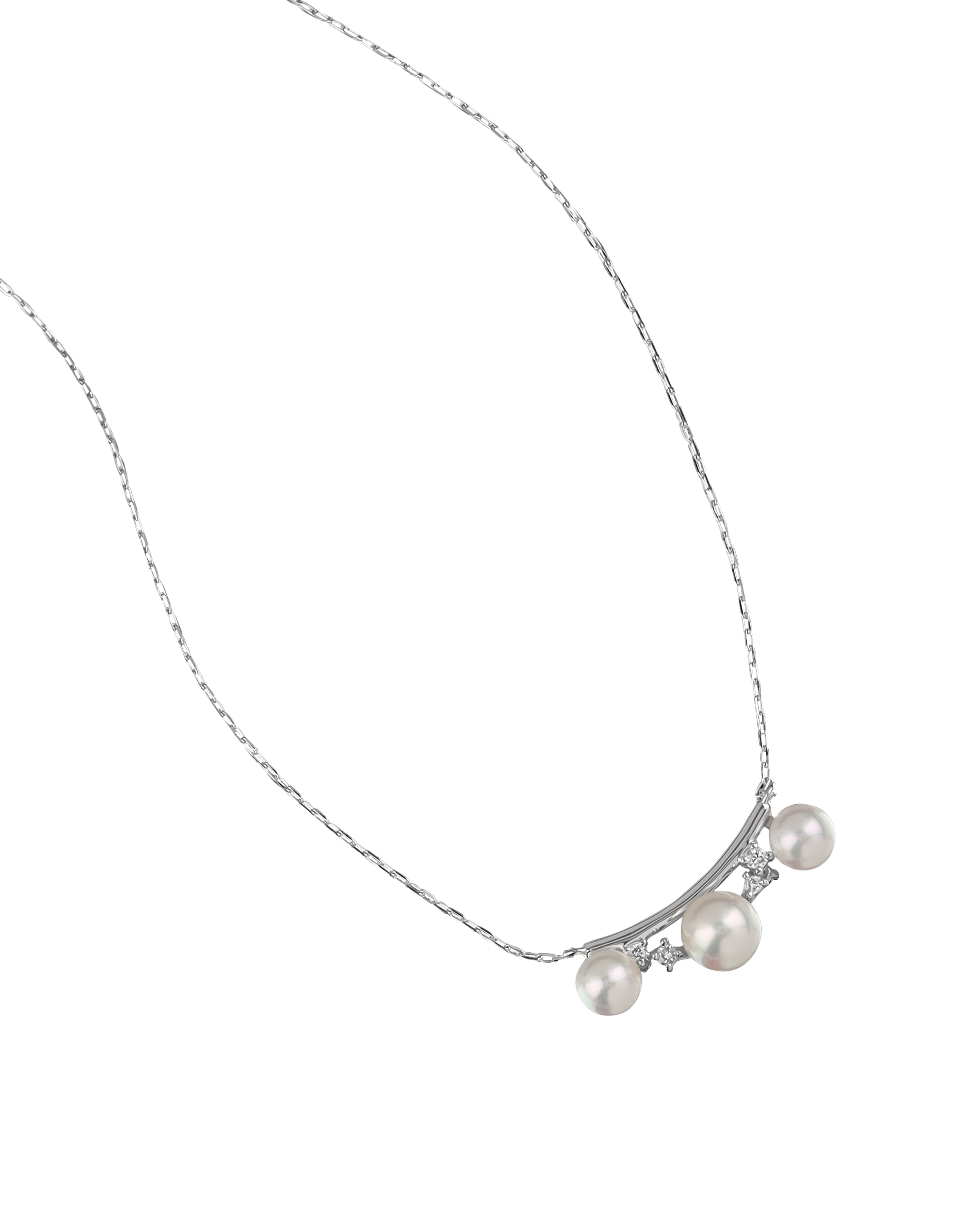 RoundBar Platinum Akoya Pearl Pendant Necklace