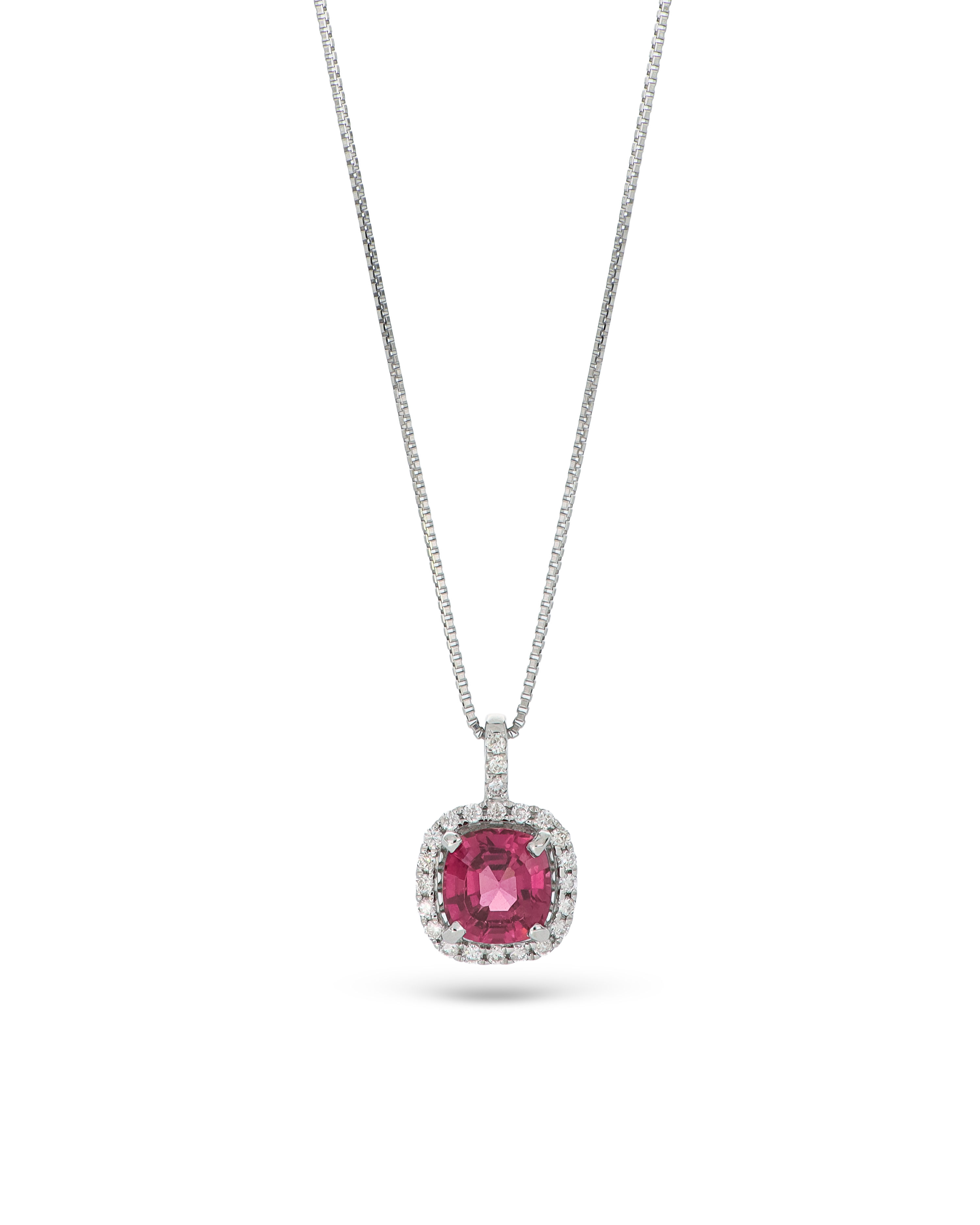 Garnet and Diamond Pendant in Platinum for Milestones