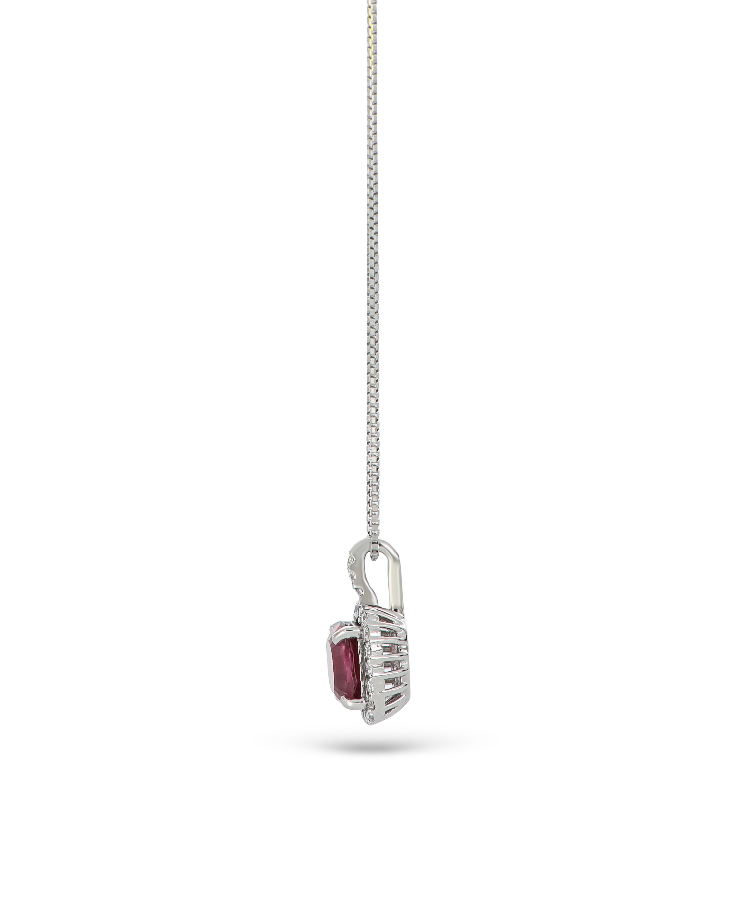 Garnet and Diamond Pendant in Platinum for Milestones