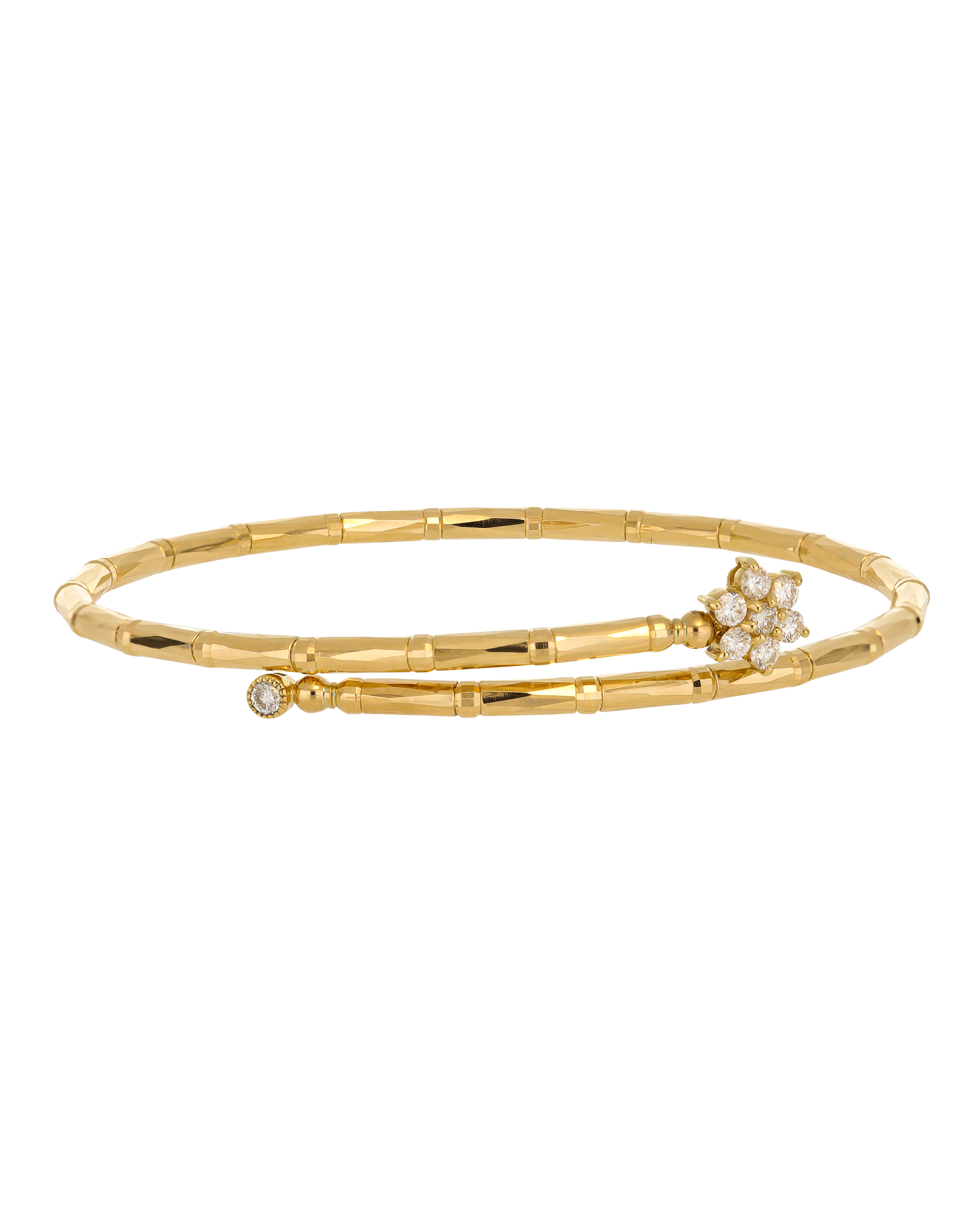 Flower Diamond Yellow Gold Bracelet