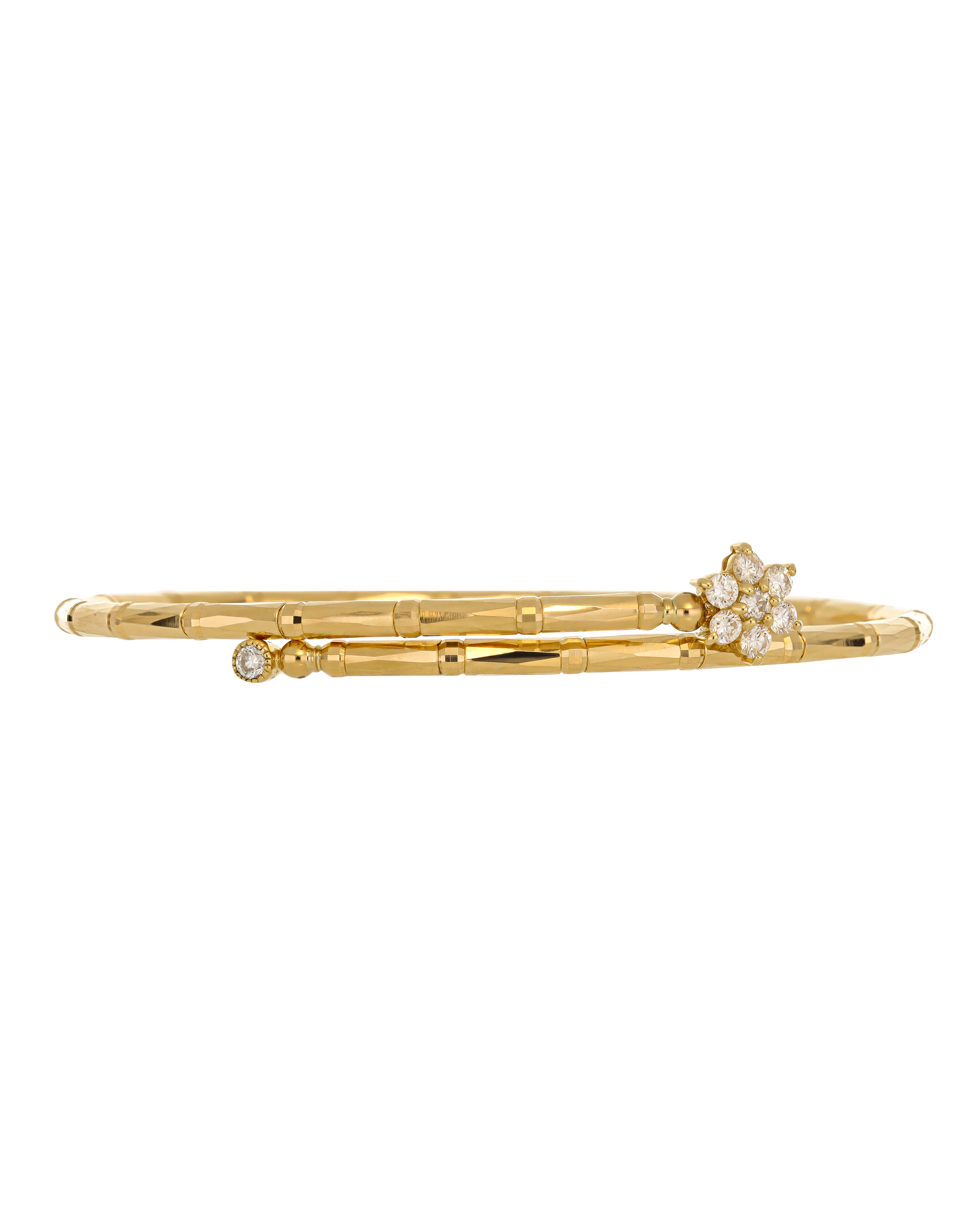 Flower Diamond Yellow Gold Bracelet