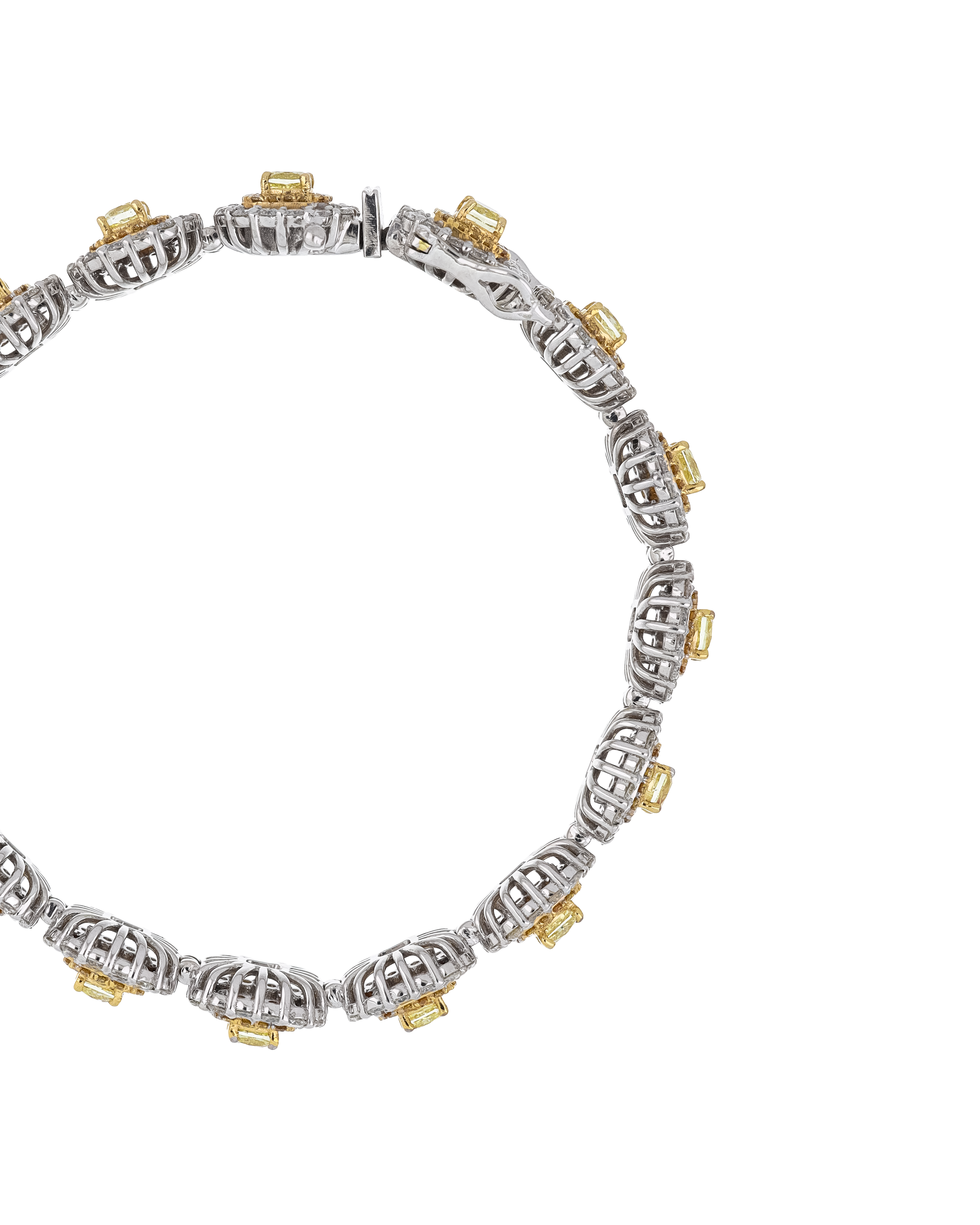 Certified Yellow Diamond Cushion Halo Bracelet